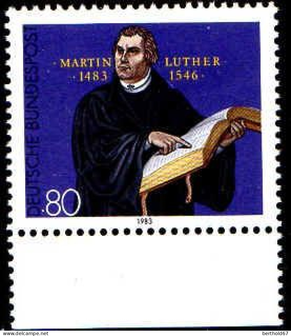 RFA Poste N** Yv:1025 Mi:1193 Martin Luther Reformateur (Bord De Feuille) - Unused Stamps