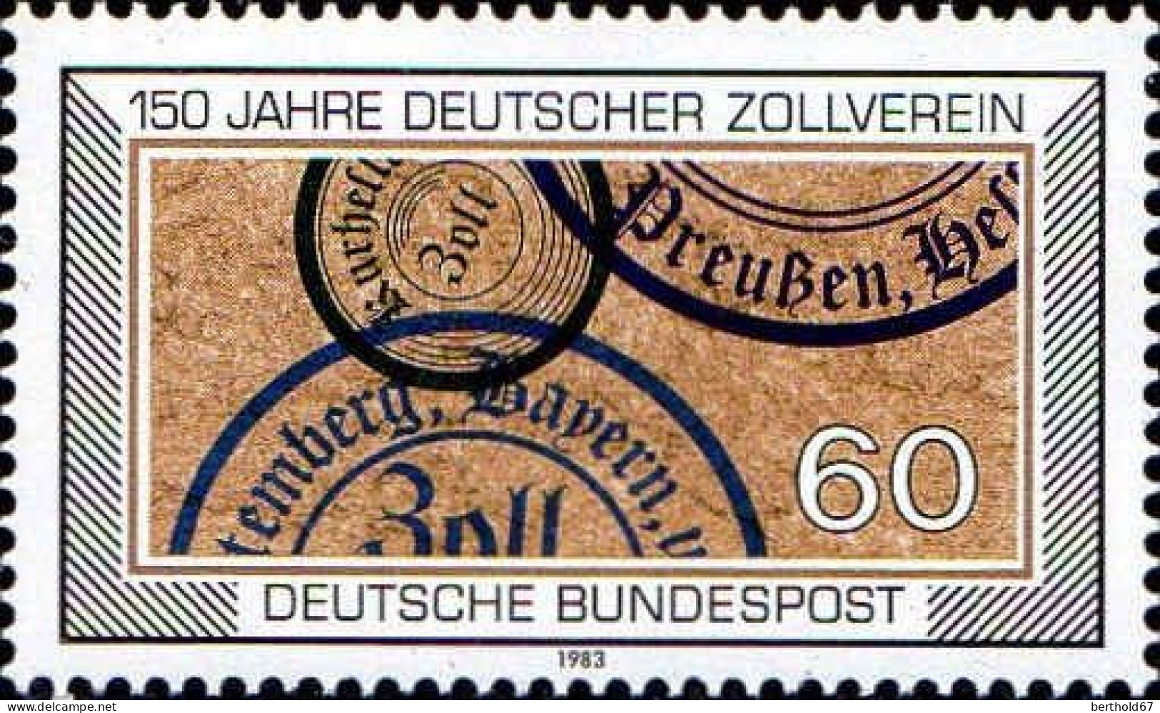 RFA Poste N** Yv:1027 Mi:1195 150 Jahre Deutscher Zollverein - Neufs