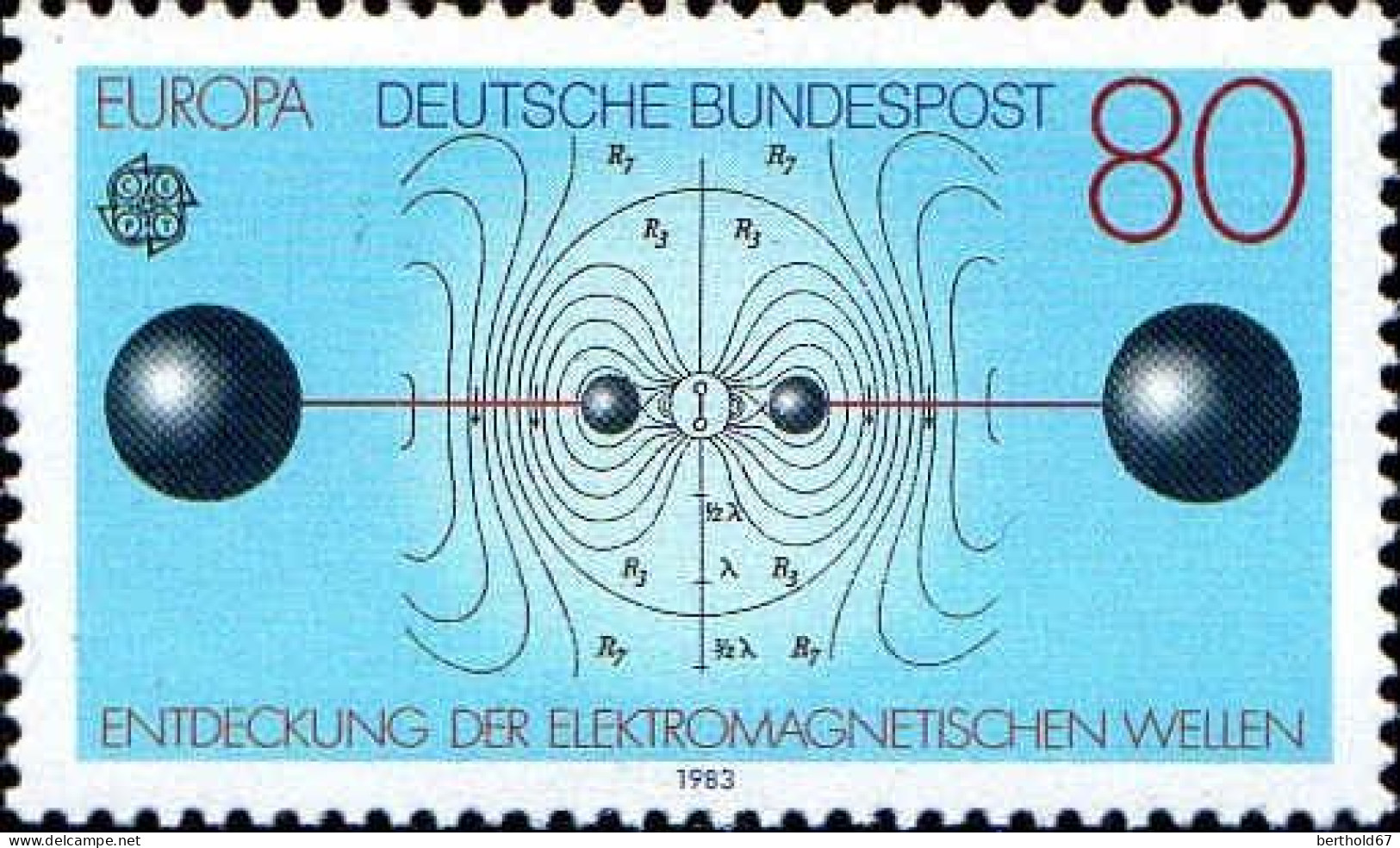 RFA Poste N** Yv:1008 Mi:1176 Entdeckung Der Elektromagnetischen Wellen - Unused Stamps