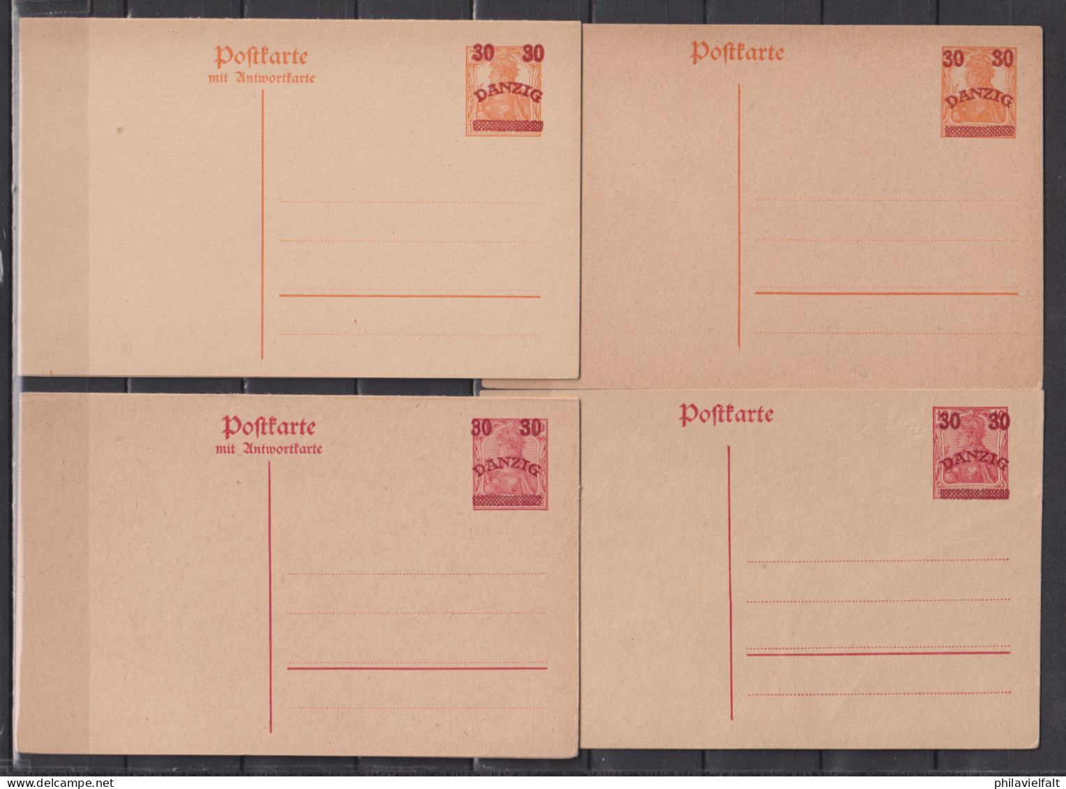 Danzig 1920 Ganzsachen Mit Aufdruck MiNo. P 6/9 ** - Postal  Stationery