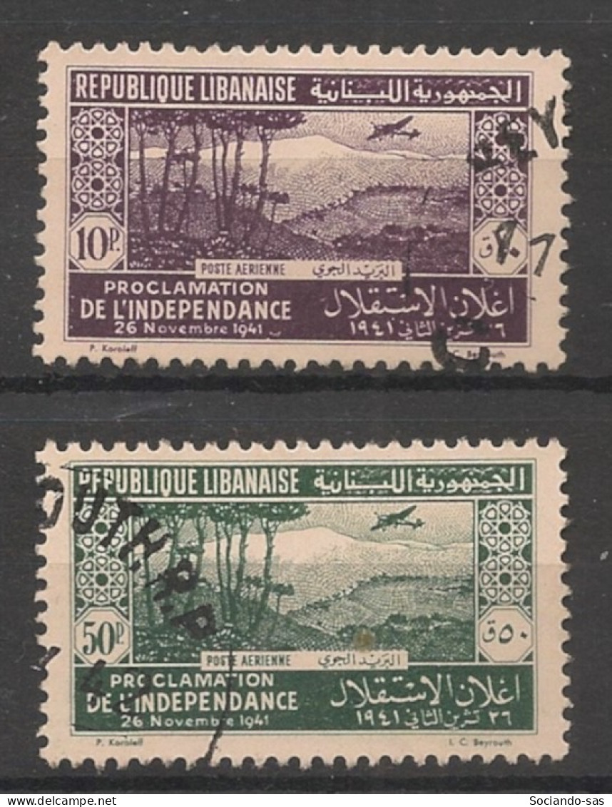 GRAND LIBAN - 1942 - Poste Aérienne PA N°YT. 80 à 81 - Série Complète - Oblitéré / Used - Used Stamps