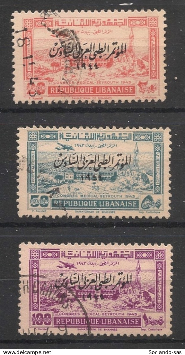 GRAND LIBAN - 1943 - Poste Aérienne PA N°YT. 82 à 84 - Série Complète - Oblitéré / Used - Used Stamps