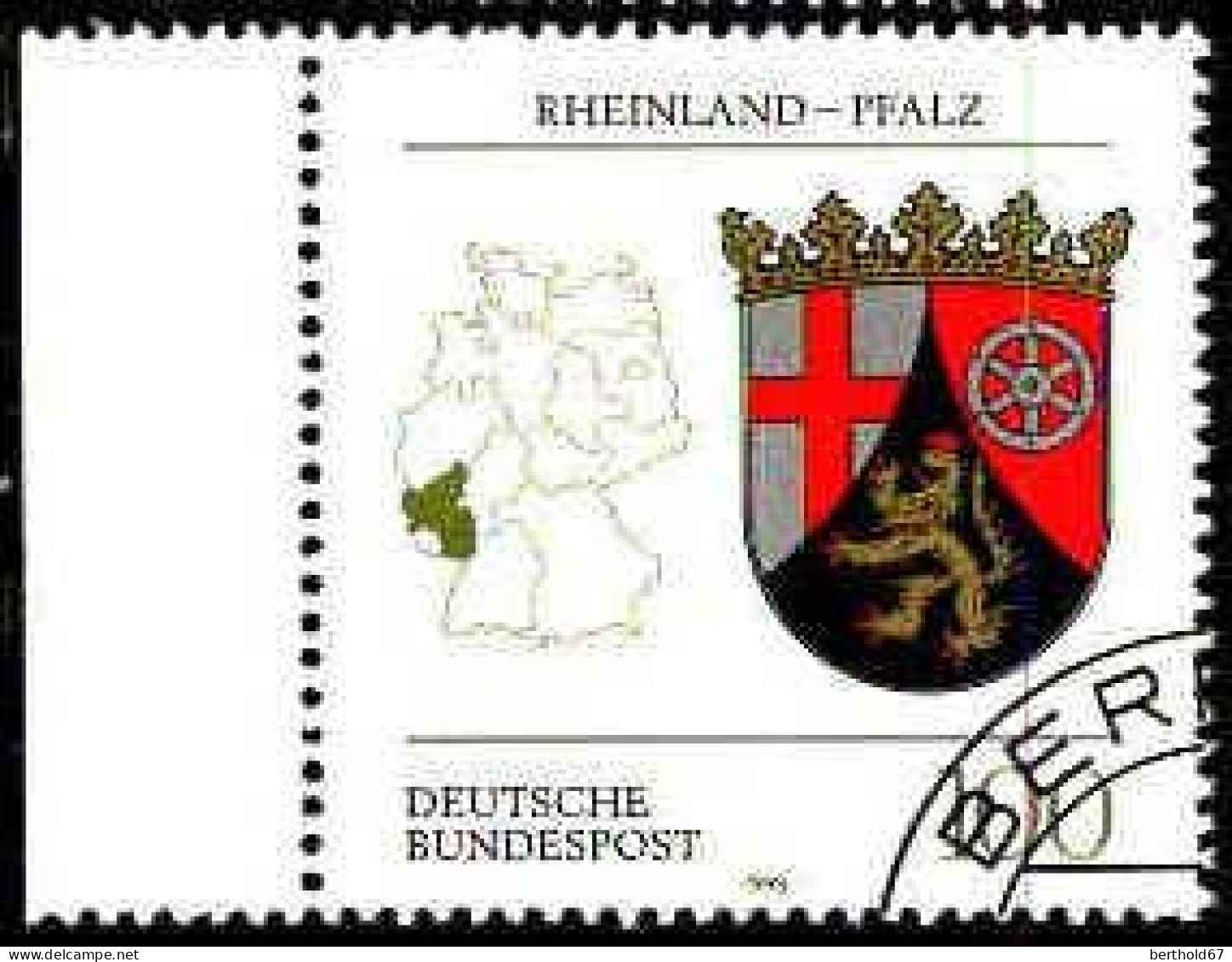 RFA Poste Obl Yv:1527 Mi:1664 Rheinland-Pfalz Armoiries Bord De Feuille (Beau Cachet Rond) - Oblitérés