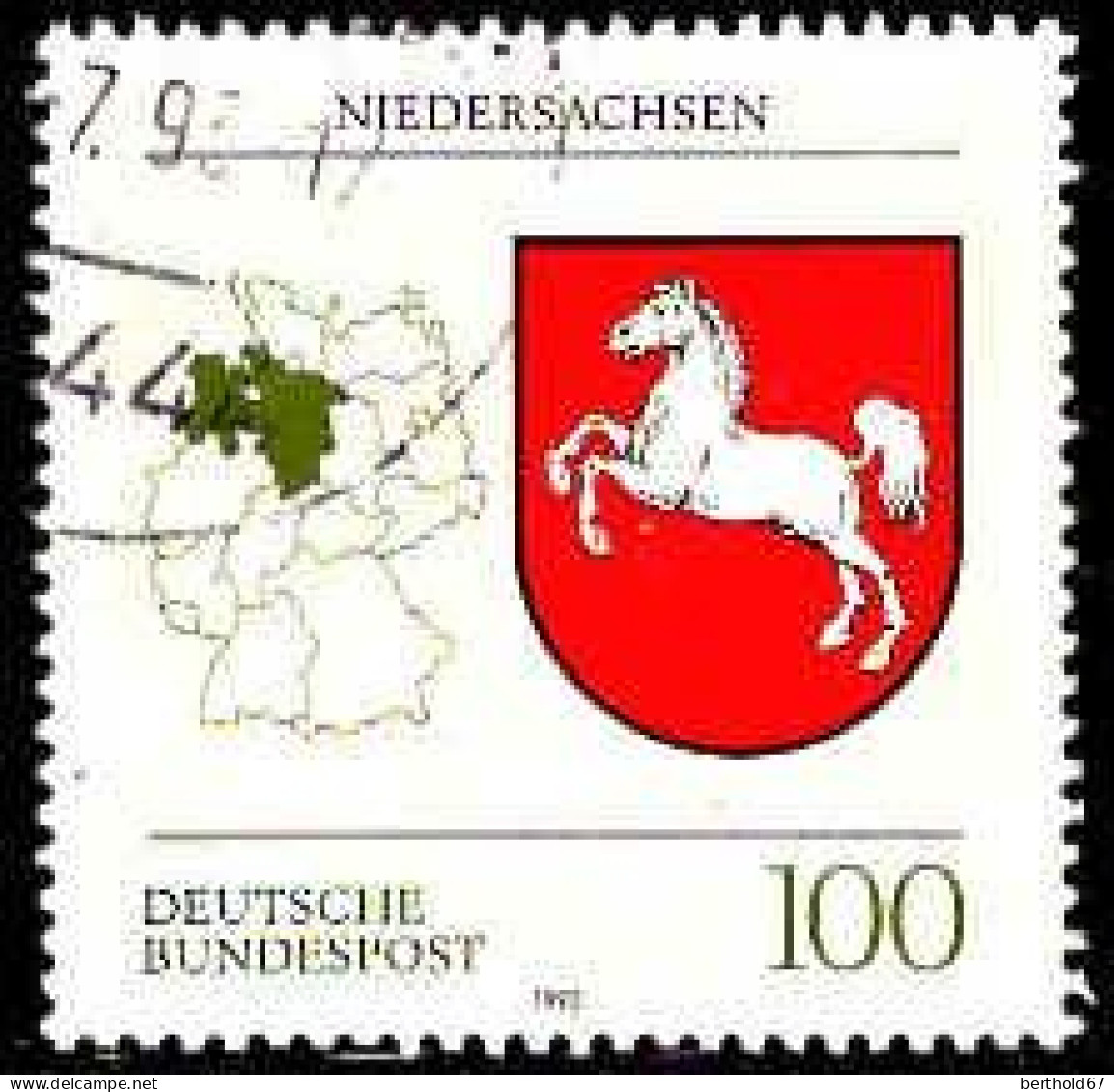 RFA Poste Obl Yv:1518 Mi:1662 Niedersachsen Armoiries (cachet Rond) - Gebruikt