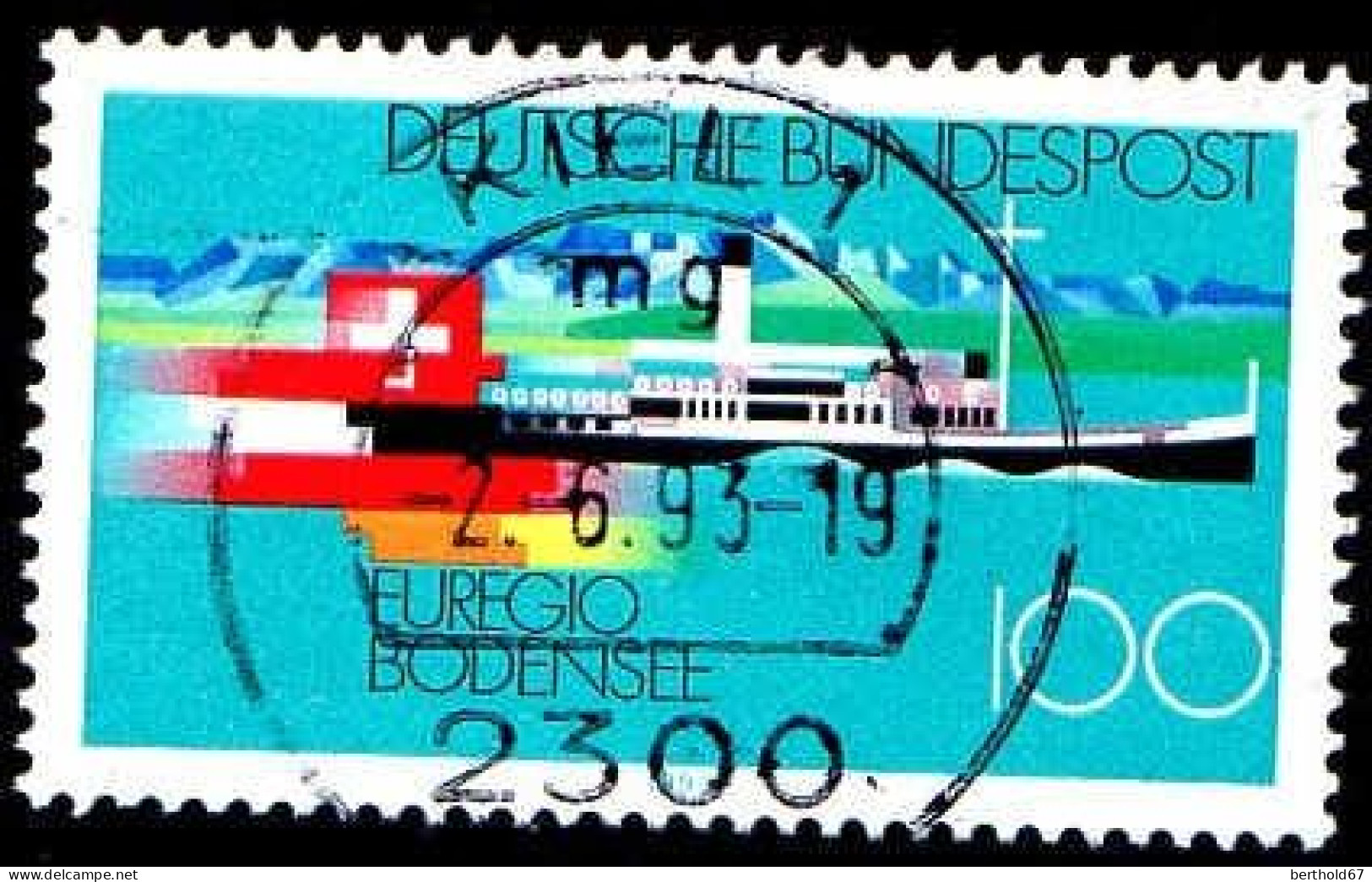 RFA Poste Obl Yv:1509 Mi:1678 Euregio Bodensee (TB Cachet Rond) - Oblitérés