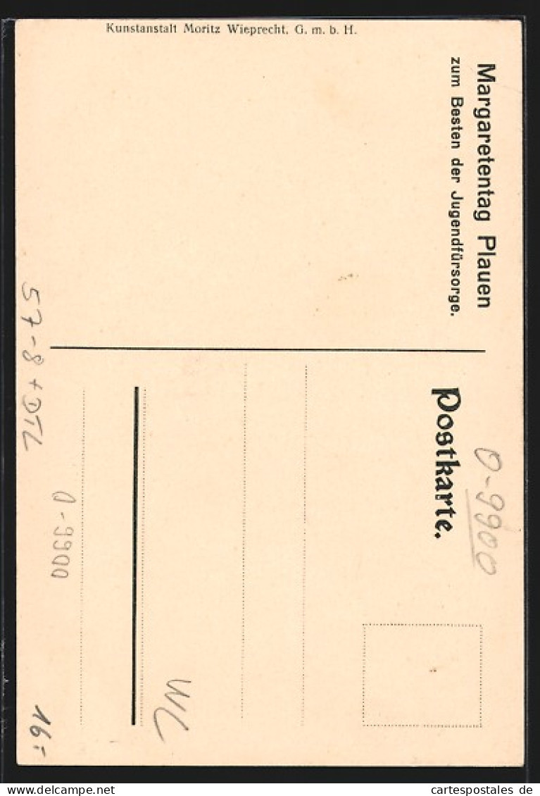 AK Plauen, Margaretentag 1911, Frau Mit Haube Und Gänseblumen  - Other & Unclassified