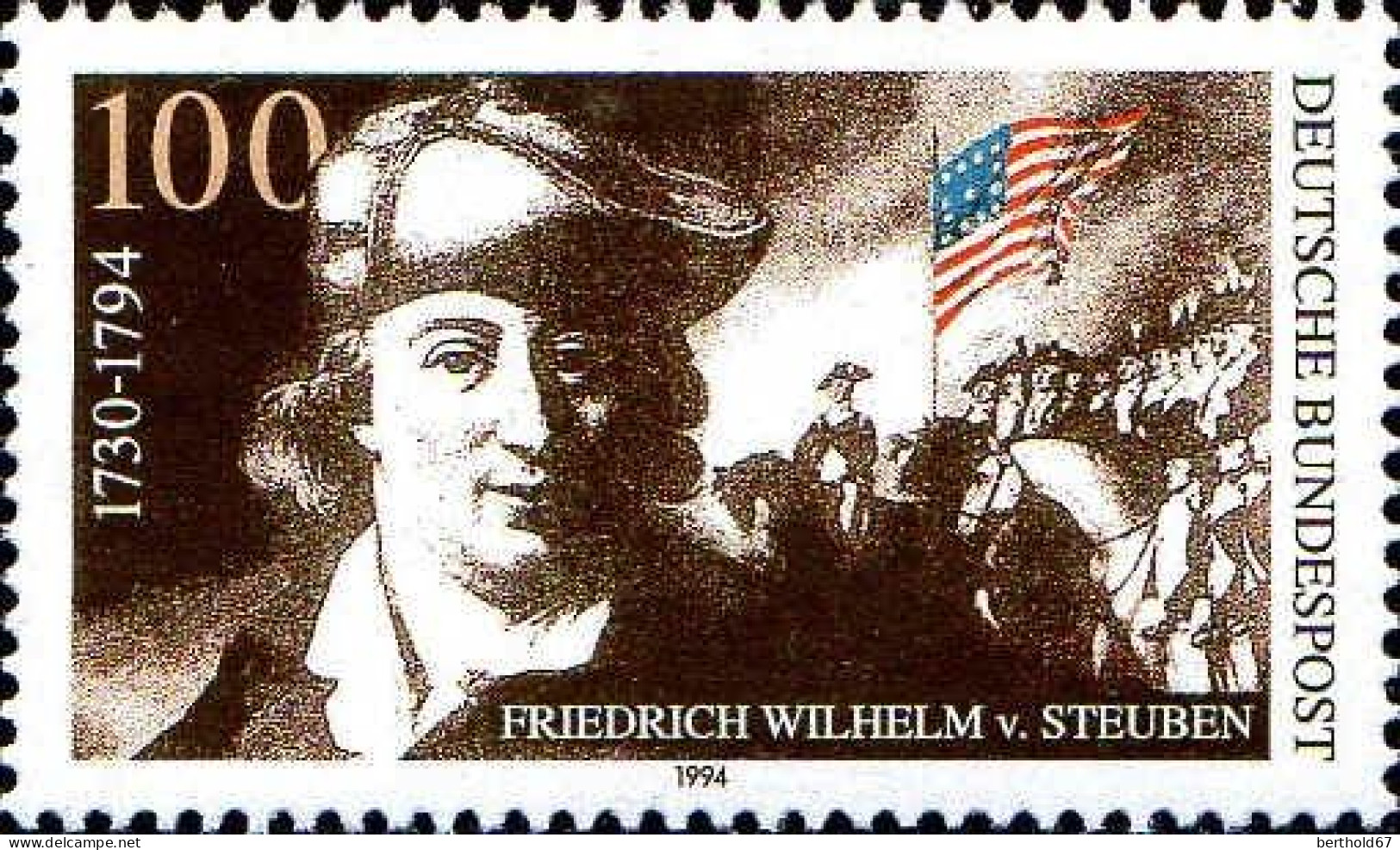 RFA Poste N* Yv:1598 Mi:1766 Friedrich Wilhelm Von Steuben Militaire (sans Gomme) - Unused Stamps