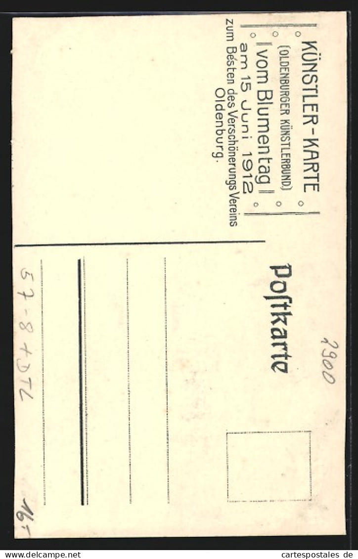 Künstler-AK Oldenburg, Blumentag 1912, Kleinkind Mit Blumen  - Other & Unclassified