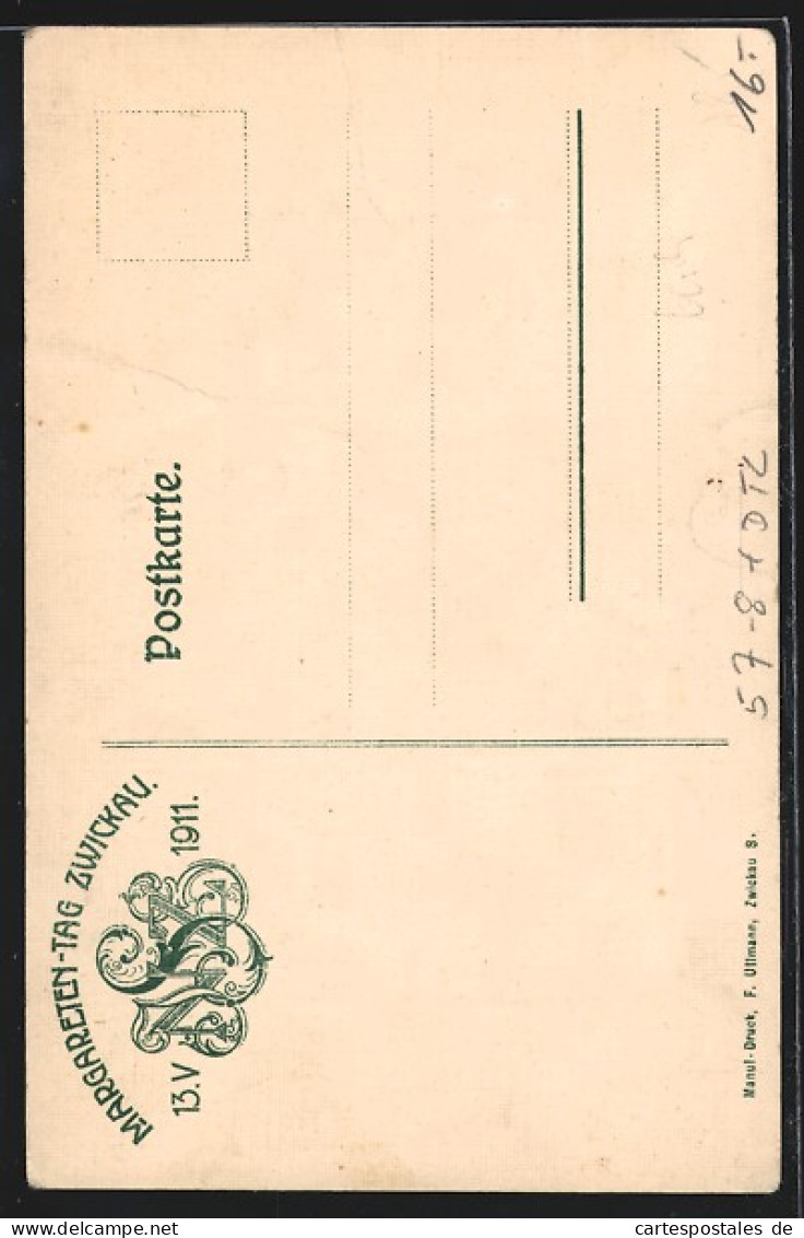 Künstler-AK Zwickau, Margareten-Tag 1911, Walderholungsheim, Mädchen Und Gänse  - Sonstige & Ohne Zuordnung