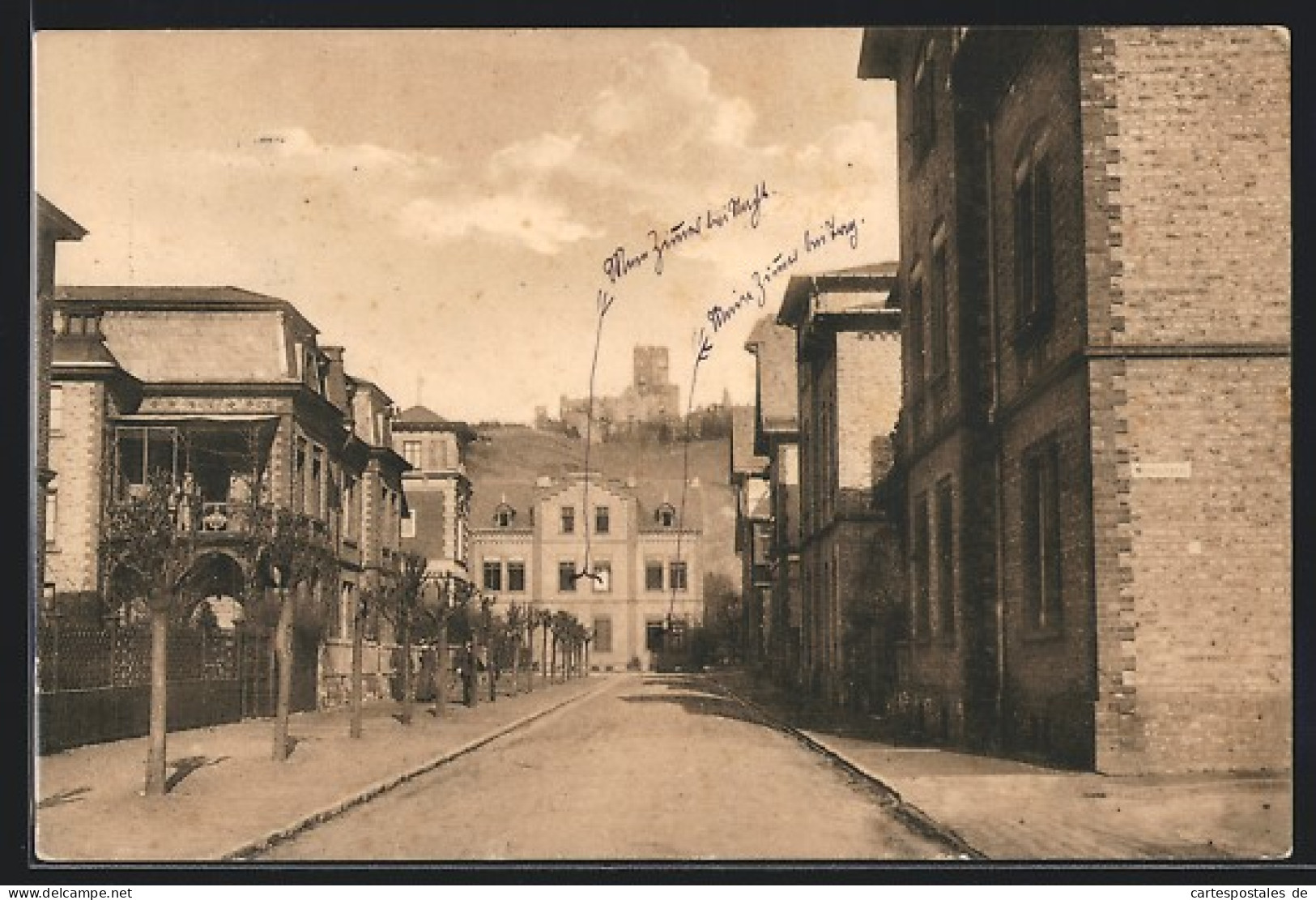 AK Oberlahnstein A. Rhein, Lahneckstrasse Ecke Mittelstrasse  - Autres & Non Classés