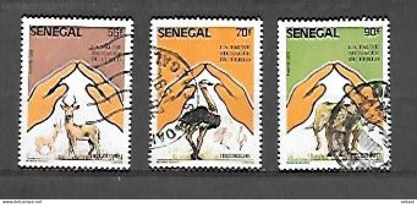 TIMBRE OBLITERE DU SENEGAL DE 1987 N° MICHEL 909/10 912 - Senegal (1960-...)