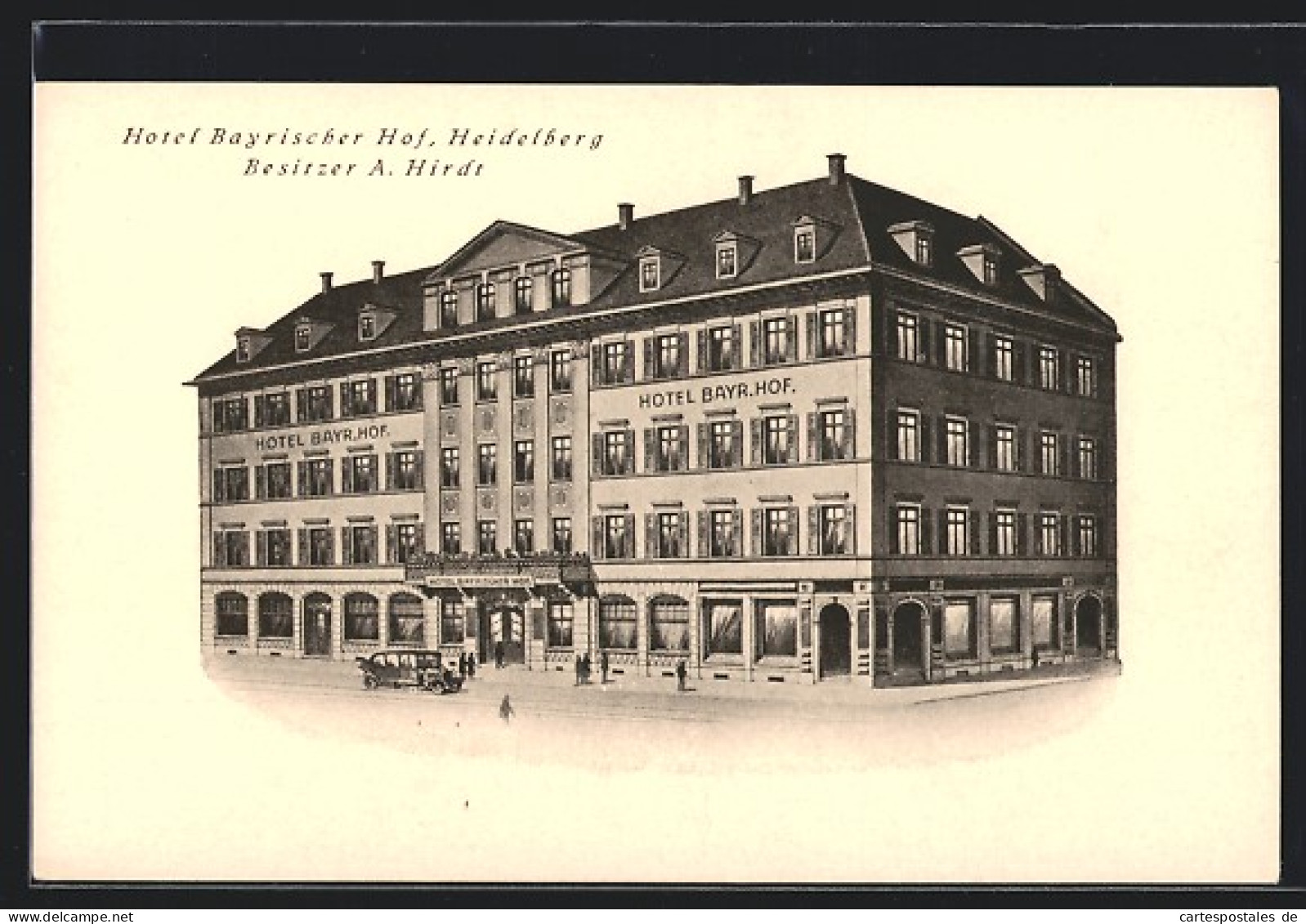Künstler-AK Heidelberg, Hotel Bayrischer Hof, Bes. A. Hirdt  - Heidelberg