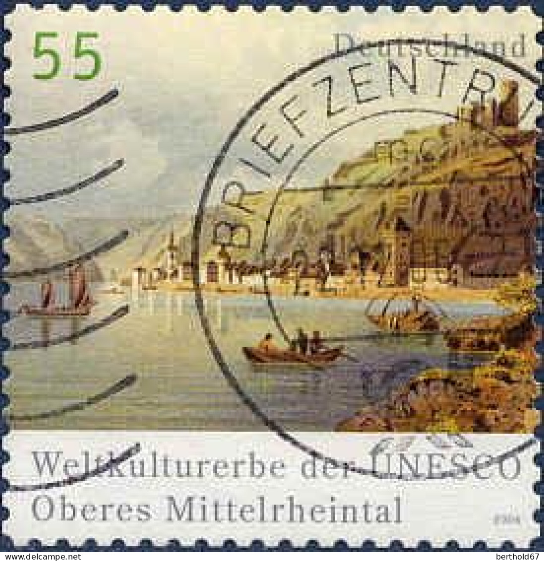RFA Poste Obl Yv:2360 Mi:2304 Weltkulturerbe Der Unesco Oberes Mittelrheintal (TB Cachet Rond) - Usados