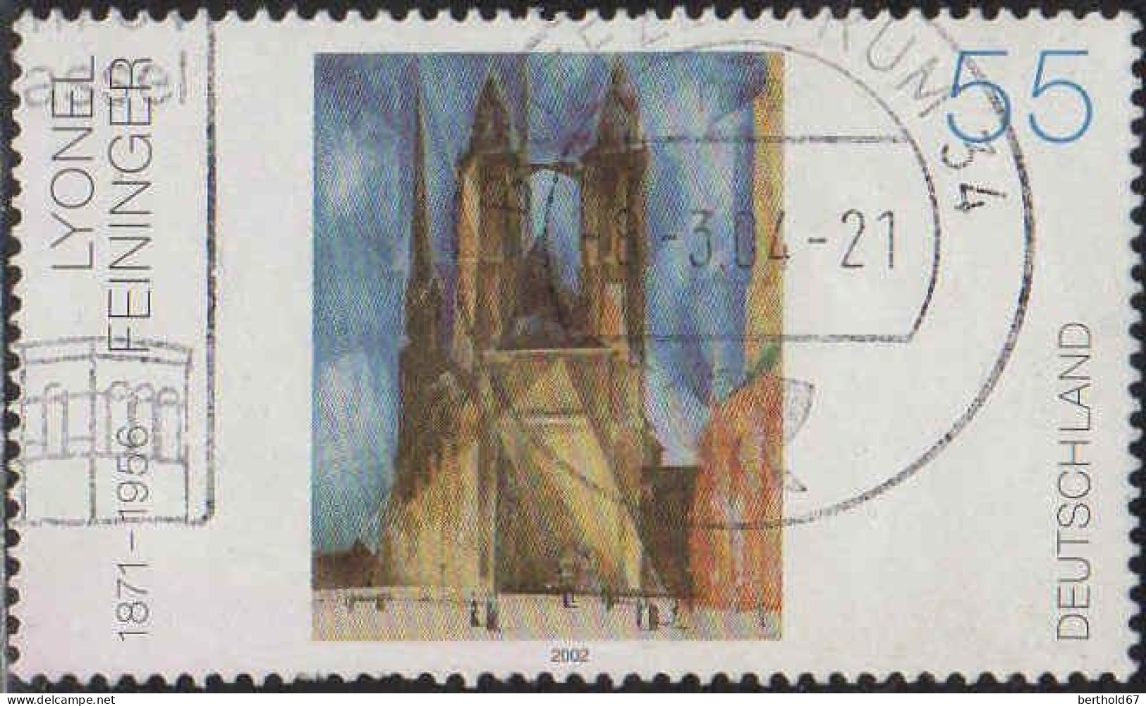 RFA Poste Obl Yv:2122 Mi:2294 Lyonel Feininger Eglise Du Marché De Halle (TB Cachet Rond) - Oblitérés
