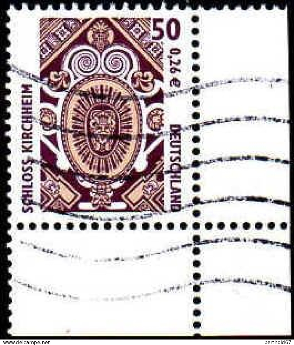 RFA Poste Obl Yv:2042 Mi:2210 Schloss Kirchheim Coin De Feuille (Lign.Ondulées) - Used Stamps