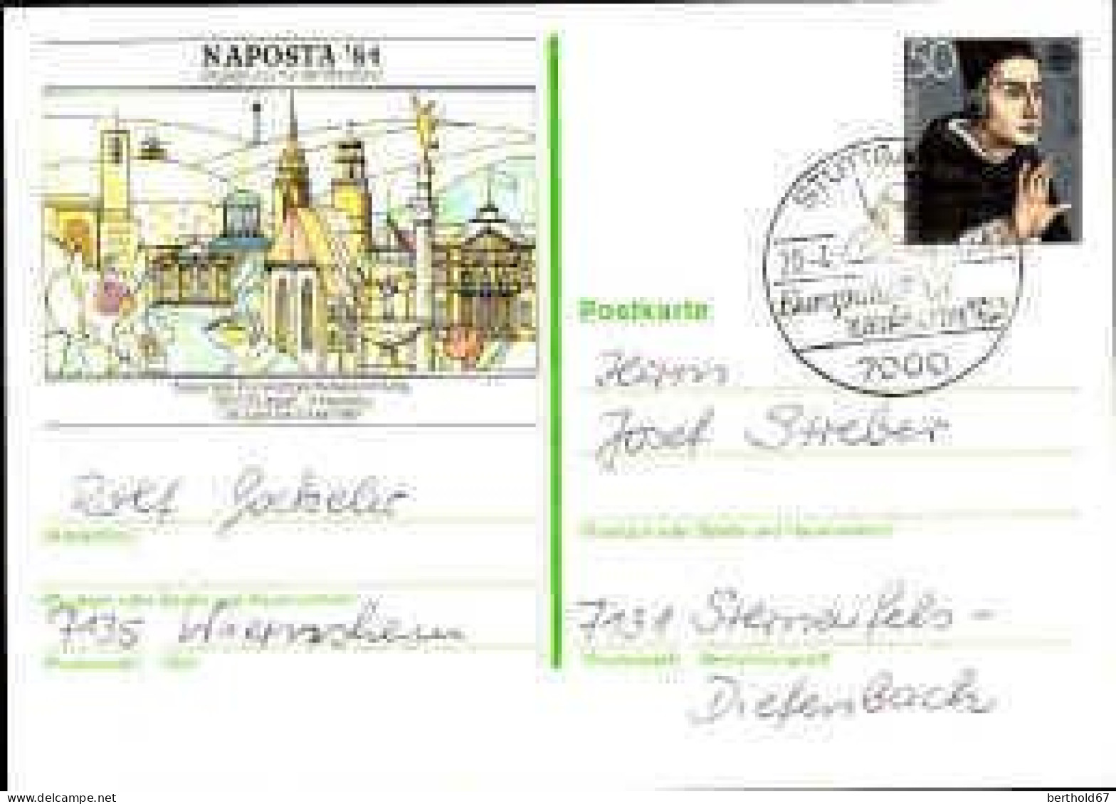RFA Entier-P Obl Yv: 893 Mi:1049 Europa Cept Albertus Magnus (TB Cachet à Date) Stuttgart 28-4-81 Naposta'81 - Cartes Postales - Oblitérées