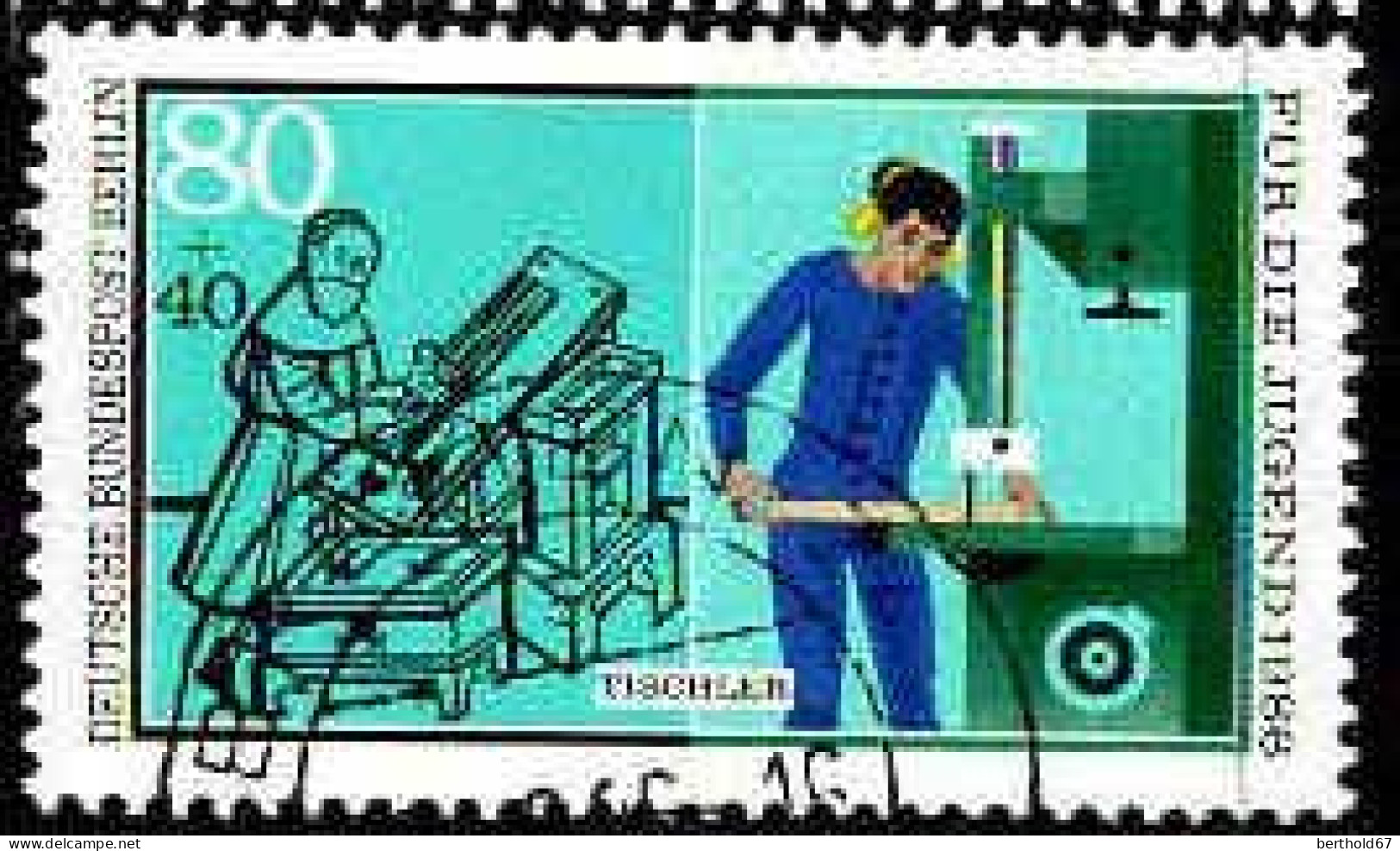 Berlin Poste Obl Yv:715/718 Pour La Jeunesse Métiers Manuels (TB Cachet Rond) - Used Stamps