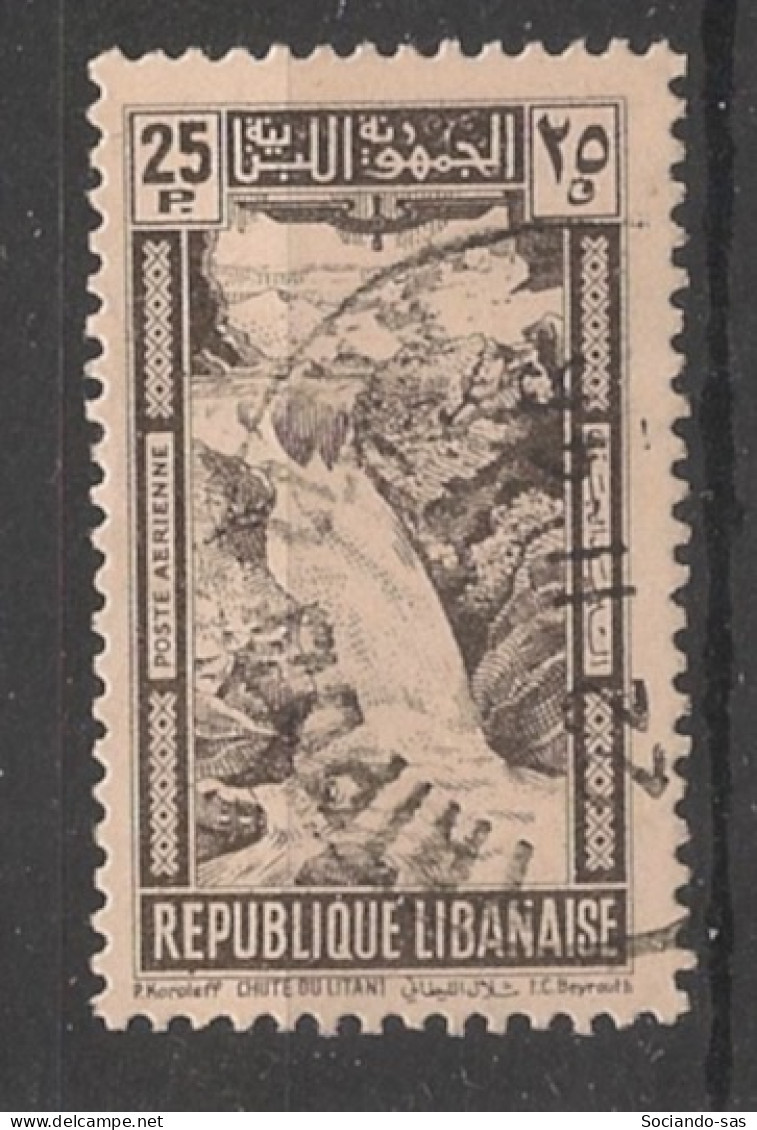 GRAND LIBAN - 1945 - Poste Aérienne PA N°YT. 97 - Chutes Du Litani 25c Sépia - Oblitéré / Used - Used Stamps