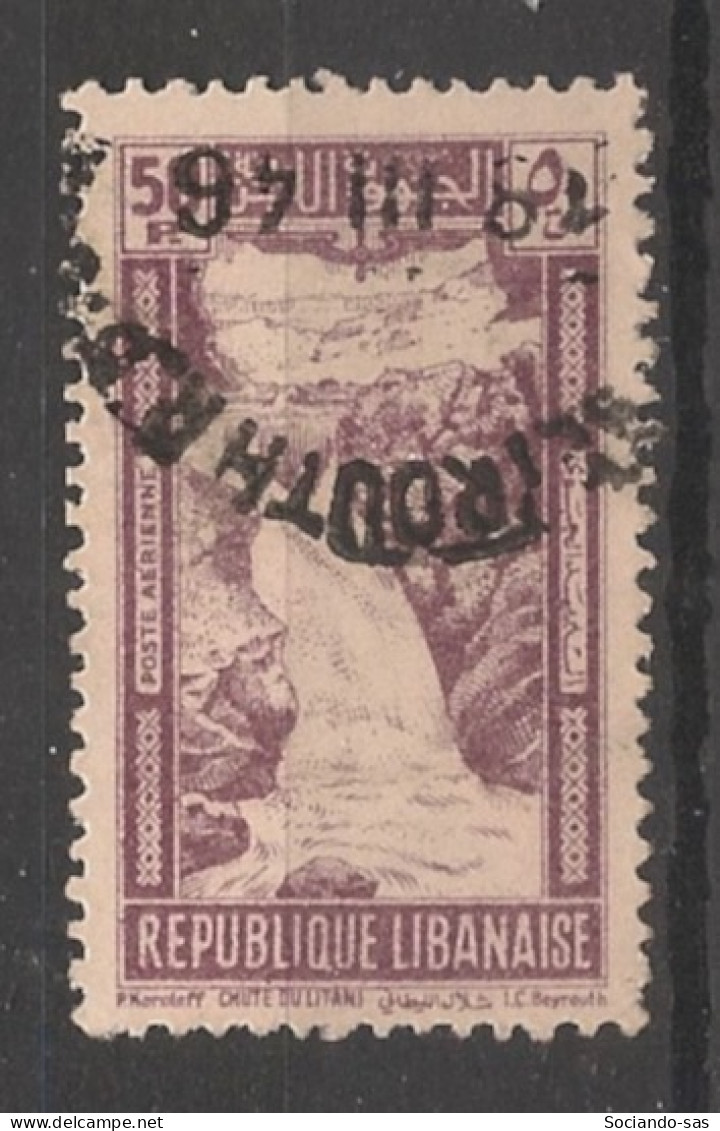 GRAND LIBAN - 1945 - Poste Aérienne PA N°YT. 98 - Chutes Du Litani 50pi Lilas - Oblitéré / Used - Oblitérés
