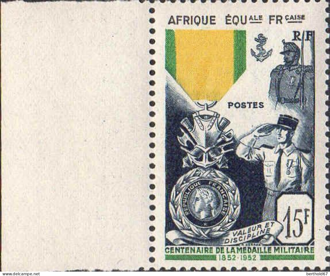 AEF Poste N** Yv:229 Mi:288 Centenaire De La Médaille Militaire Bord De Feuille - Unused Stamps