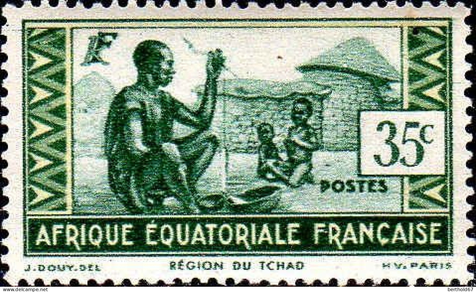 AEF Poste N** Yv: 42 Mi:38 Région Du Tchad - Unused Stamps