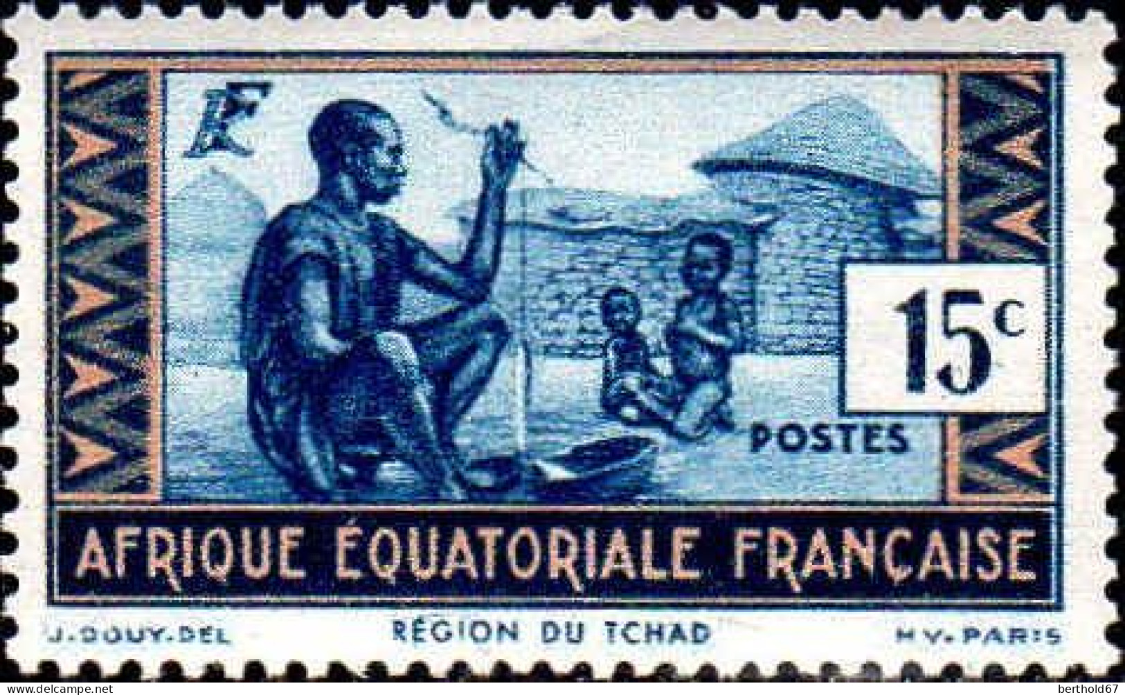 AEF Poste N** Yv: 38 Mi:33 Région Du Tchad - Unused Stamps