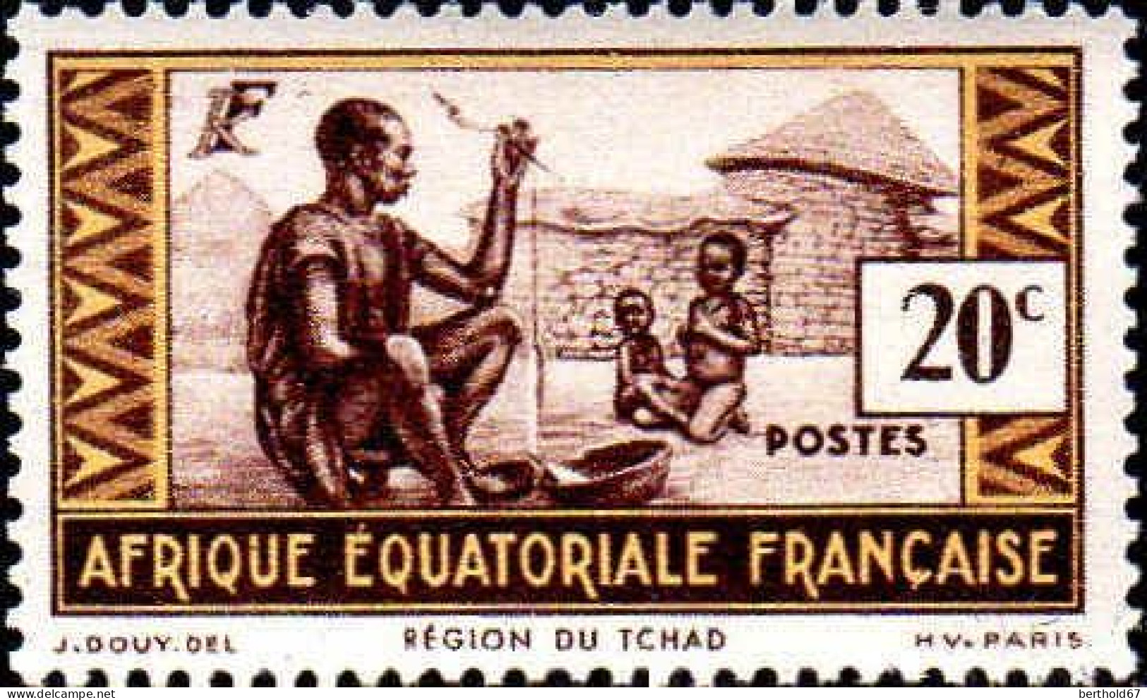 AEF Poste N** Yv: 39 Mi:34 Région Du Tchad (Petit Def.gomme) - Ongebruikt