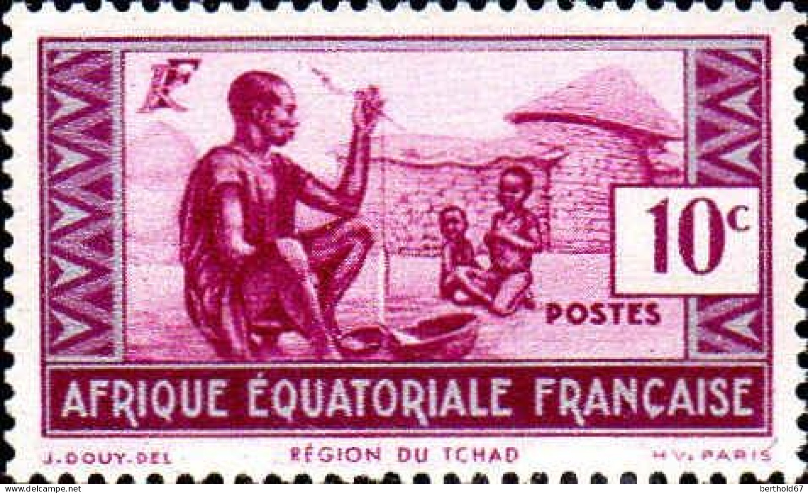 AEF Poste N** Yv: 37 Mi:32 Région Du Tchad - Unused Stamps