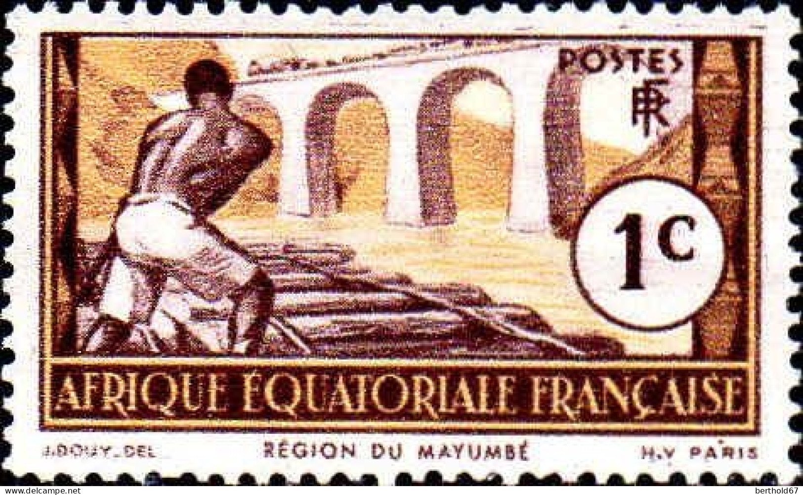AEF Poste N** Yv: 33 Mi:27 Région Du Mayumbé - Unused Stamps