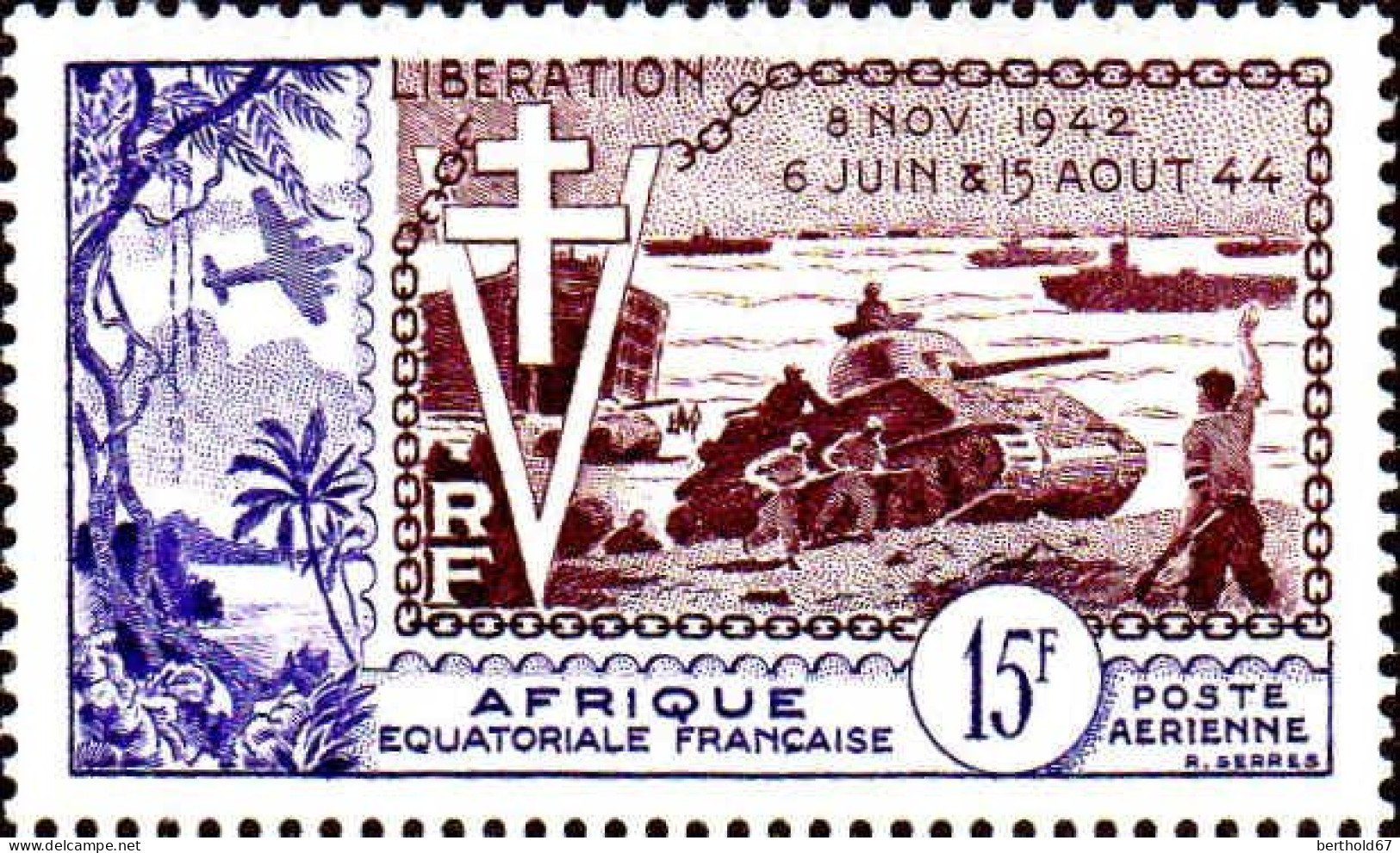 AEF Avion N** Yv:57 Mi:291 Libération - Unused Stamps