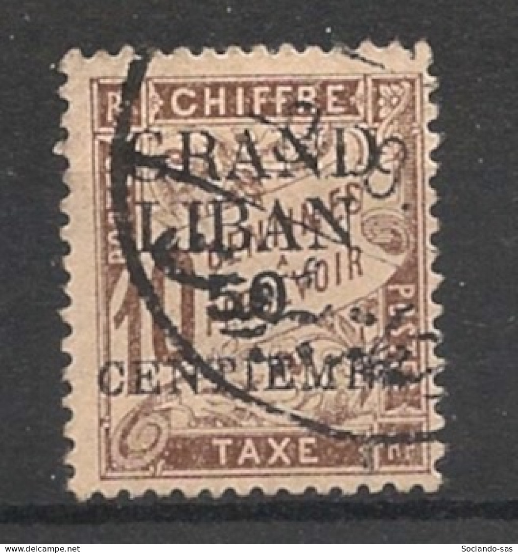 GRAND LIBAN - 1924 - Taxe TT N°YT. 1 - Type Duval 50c Sur 10c Brun - Oblitéré / Used - Used Stamps