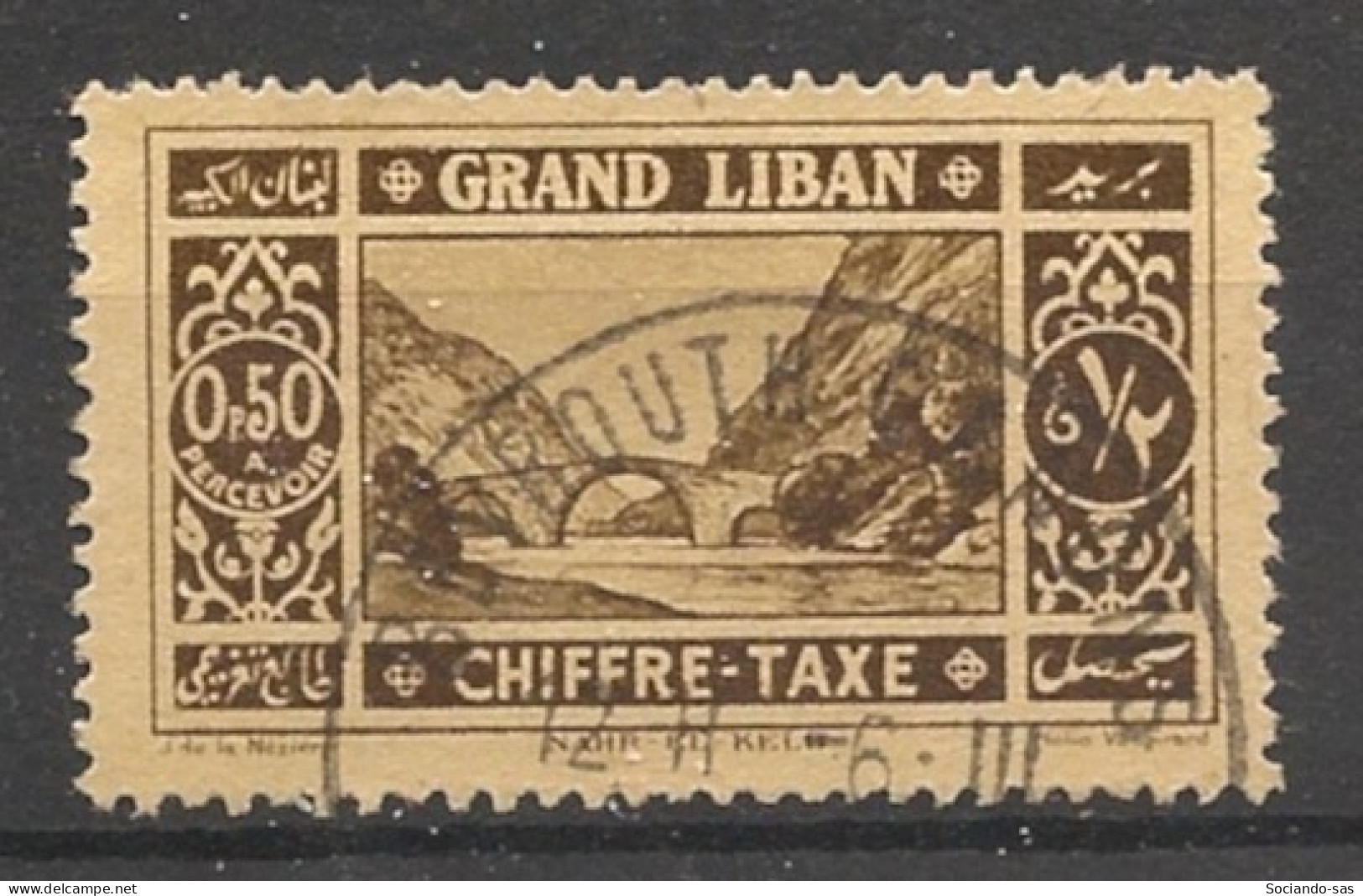 GRAND LIBAN - 1925 - Taxe TT N°YT. 11 - Nahr El Kelb 0pi50 - Oblitéré / Used - Oblitérés