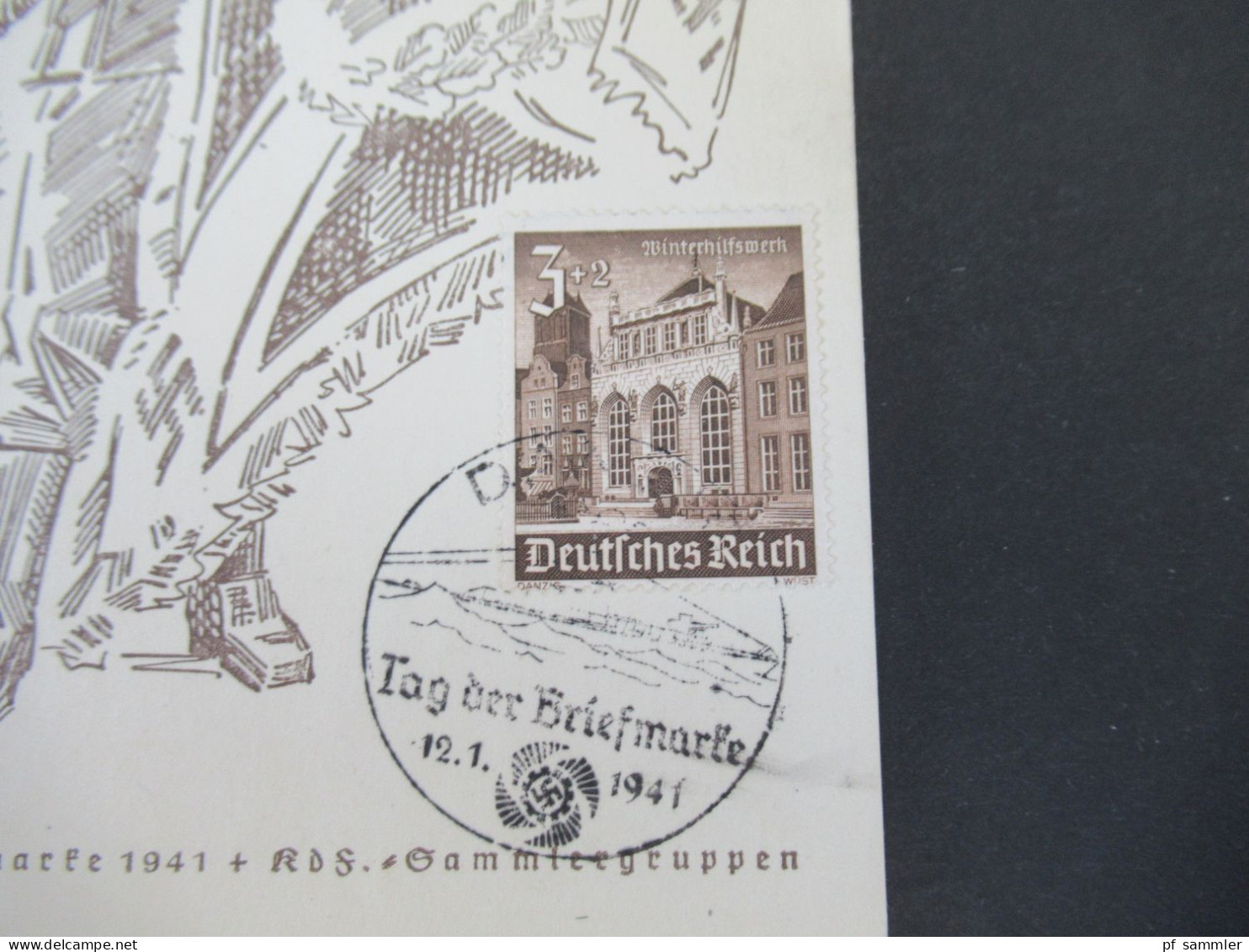3.Reich 1941 Sonder PK Tag Der Briefmarke KDF Sammlergruppen / Propganda "Im Kampf Um Die Freiheit! 9 Stück / SSt - Lettres & Documents