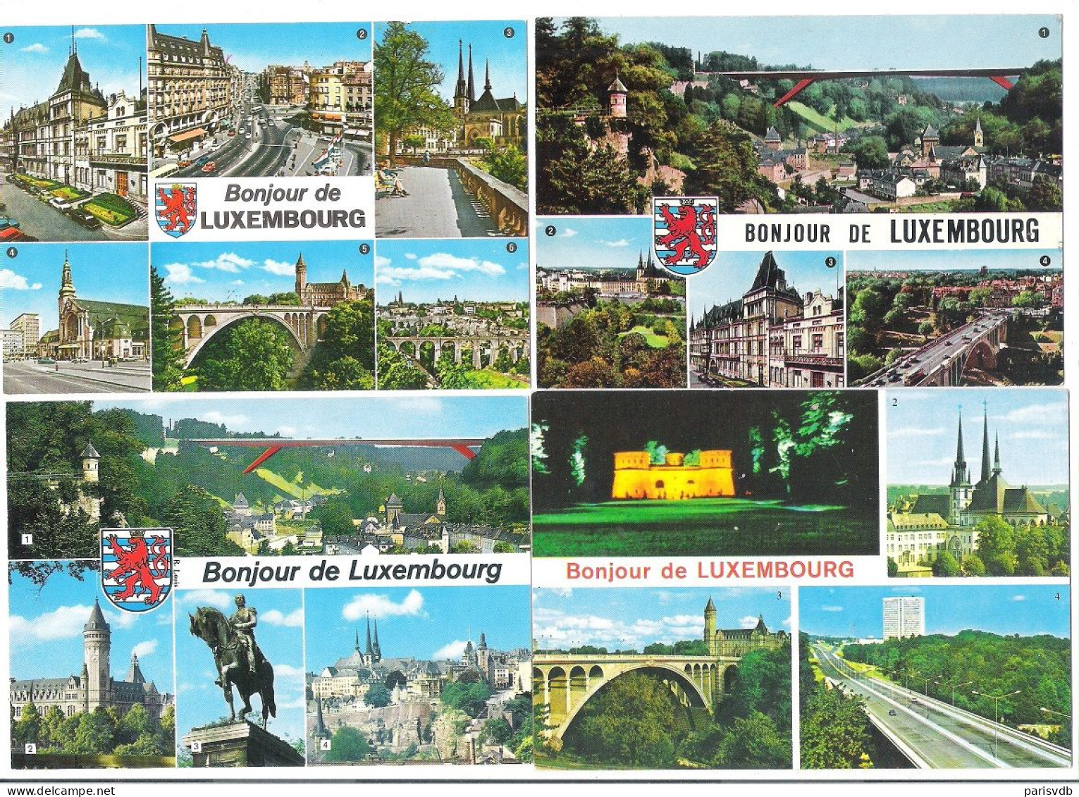 LUXEMBOURG -   BONJOUR DE LUXEMBOURG   - 4 CPA  (L 111) - Luxemburg - Stadt