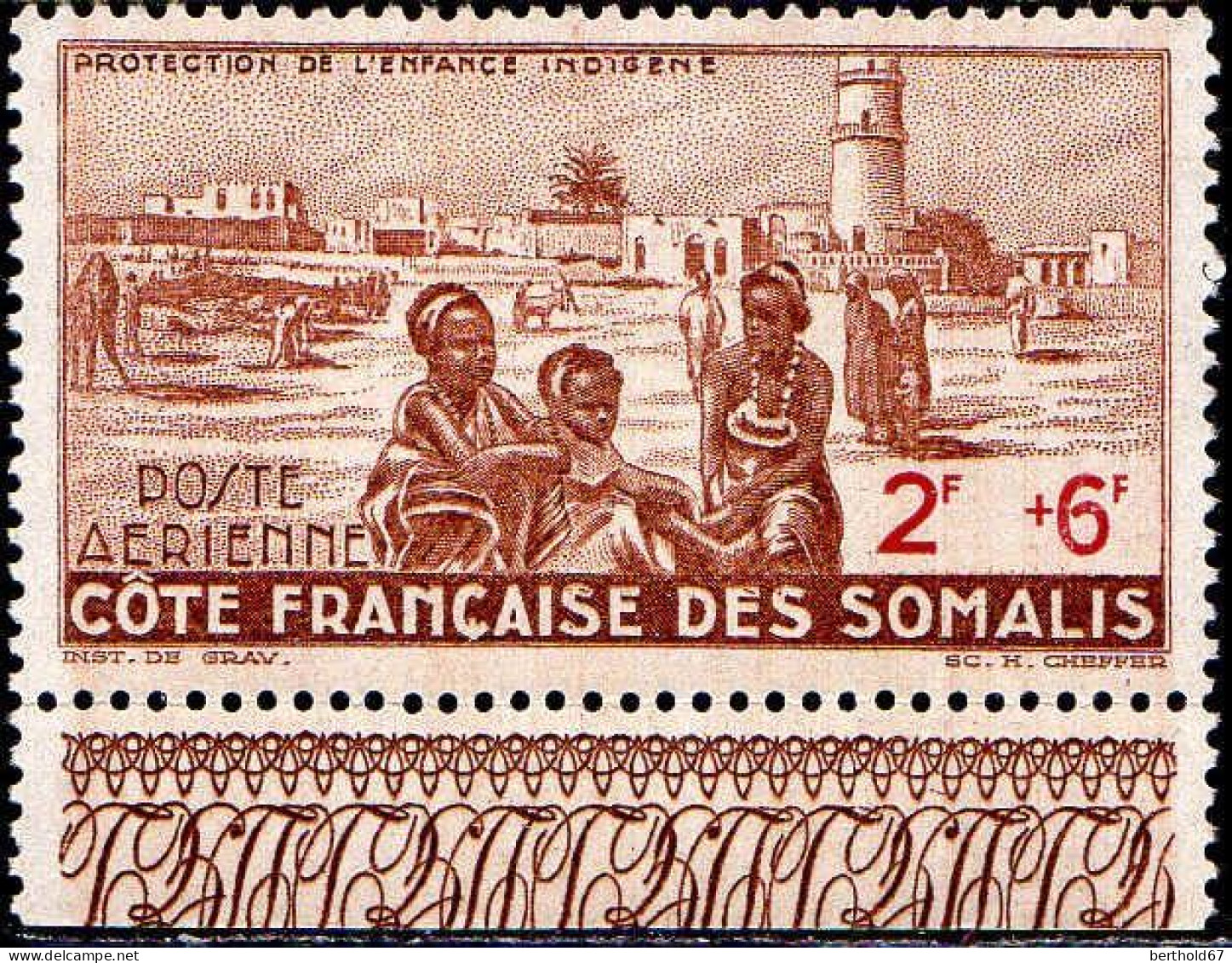 Cte Des Somalis Avion N** Yv: 8/9 Protection De L'enfance Indigène Bord De Feuille - Unused Stamps