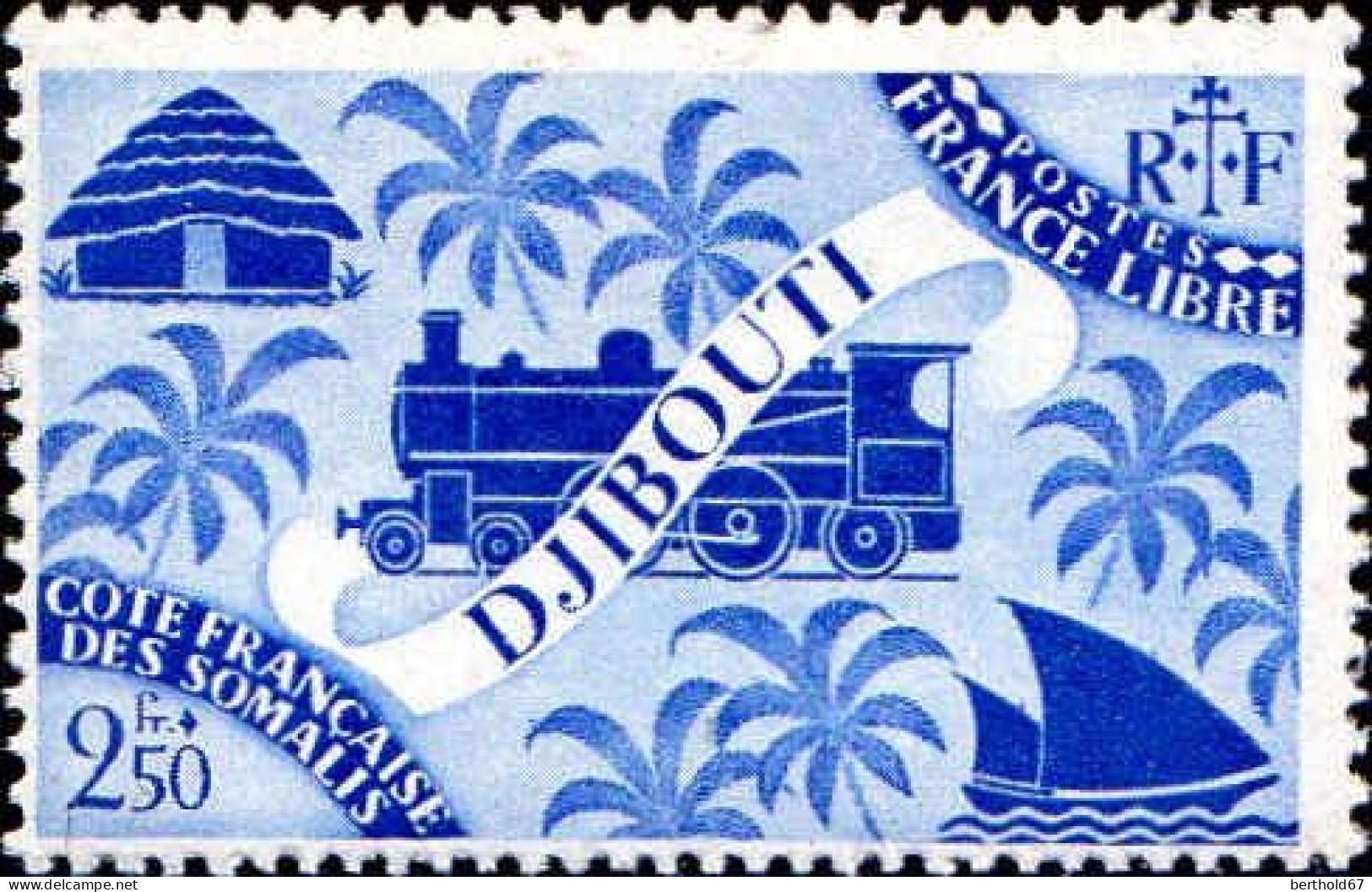 Cte des Somalis Poste N** Yv:234/247 Série de Londres Locomotive