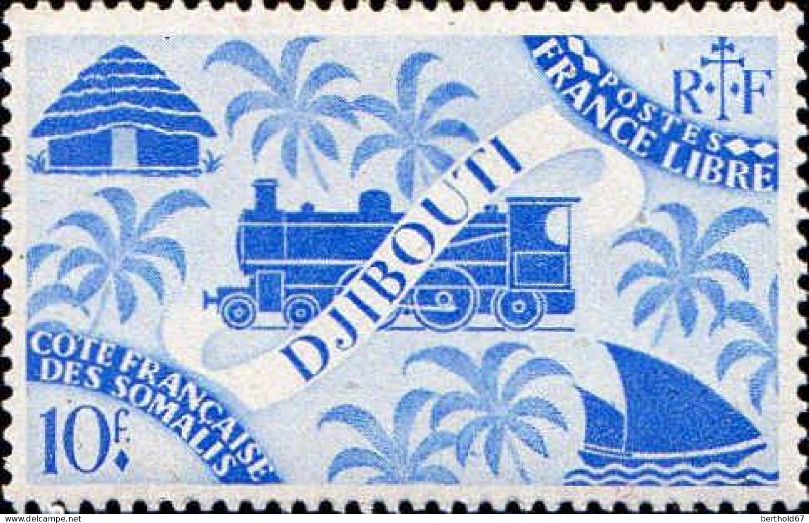 Cte des Somalis Poste N** Yv:234/247 Série de Londres Locomotive