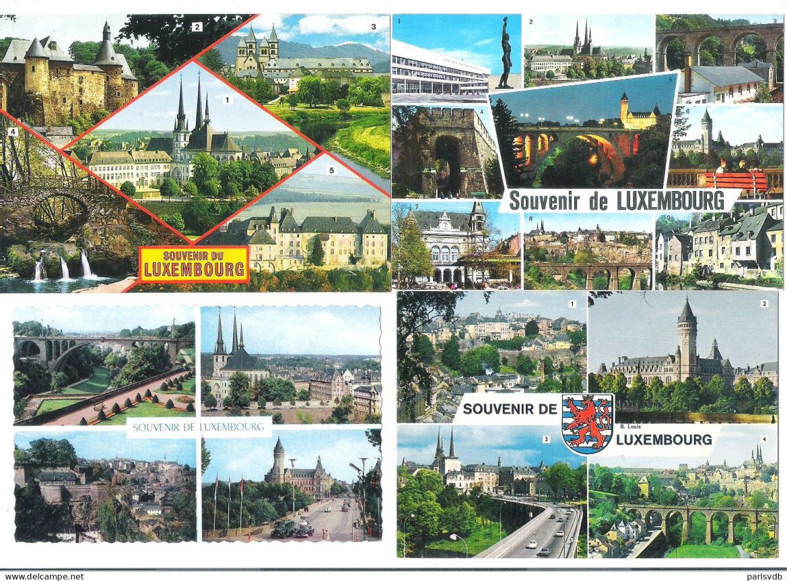 LUXEMBOURG -   SOUVENIR DE LUXEMBOURG   - 4 CPA  (L 112) - Luxemburg - Town