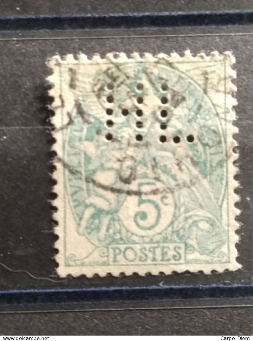 FRANCE TIMBRE HL 43 INDICE 6 SUR 111 PERFORE PERFORES PERFIN PERFINS PERFORATION PERCE LOCHUNG - Used Stamps