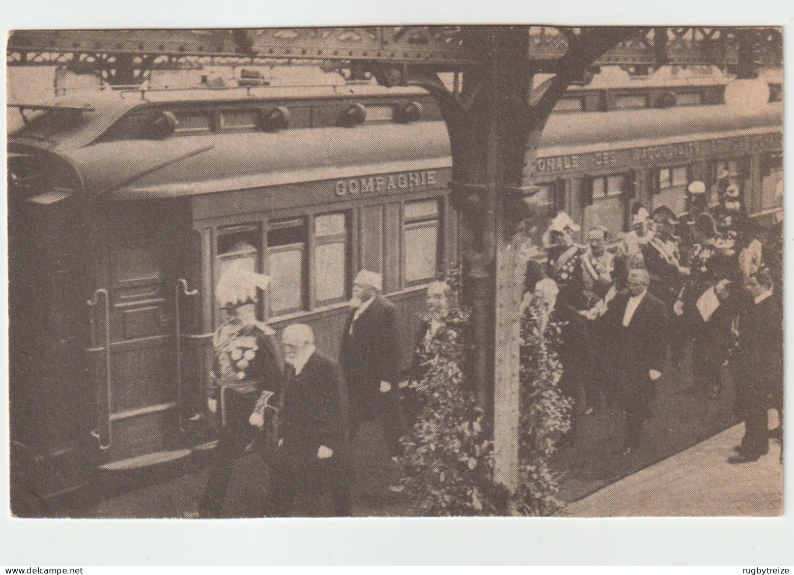 7794 Edouard VII Et Emile LOUBET à La Gare Du Bois De Boulogne Train Autographe Signature Au Dos D'Emile Loubet ??? - Politicians & Soldiers