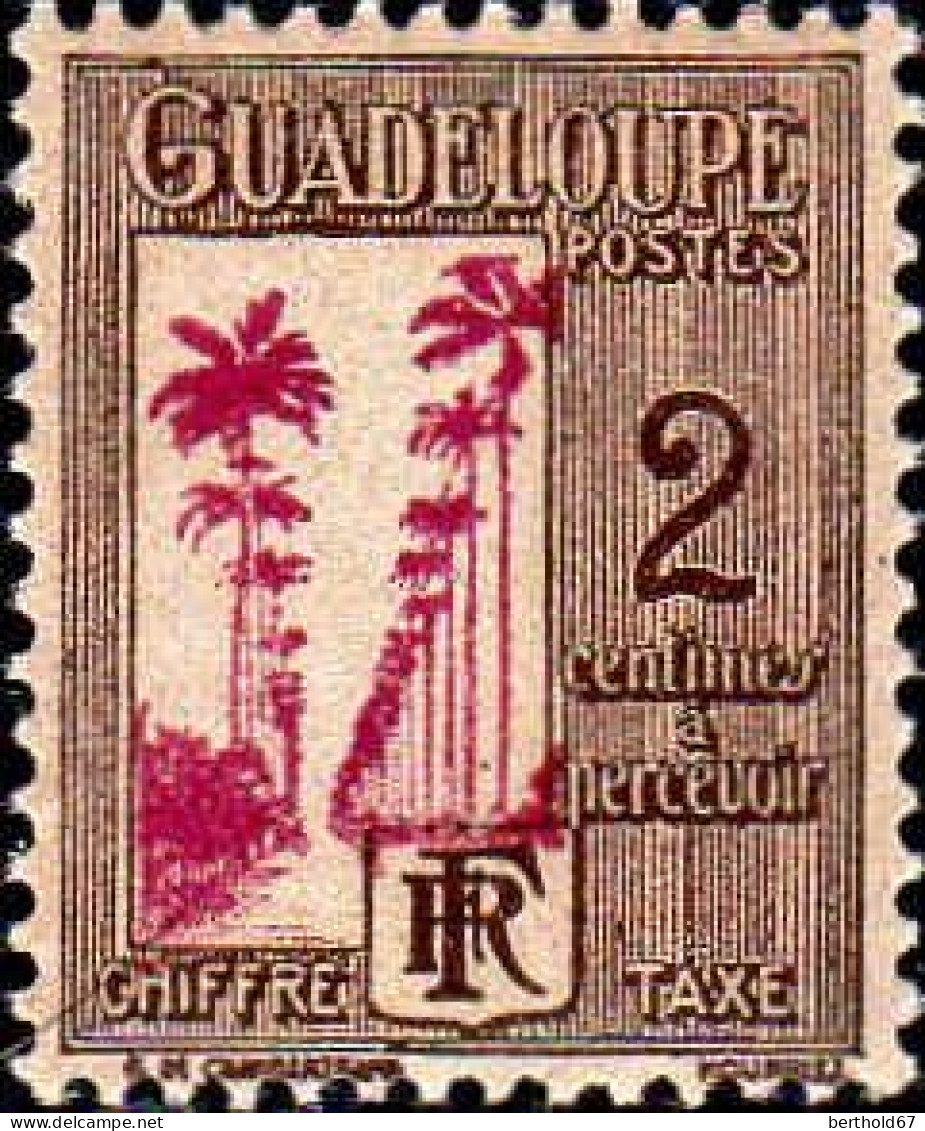 Guadeloupe Taxe N* Yv:25 Mi:25 Allée Dumanoir Capesterre (Trace De Charnière) - Timbres-taxe