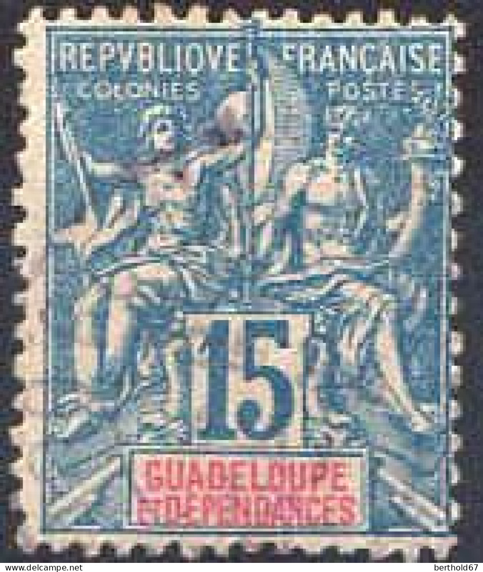 Guadeloupe Poste Obl Yv: 32 Mi:32 Groupe Allégorique Mouchon (Obli. Ordinaire) - Oblitérés