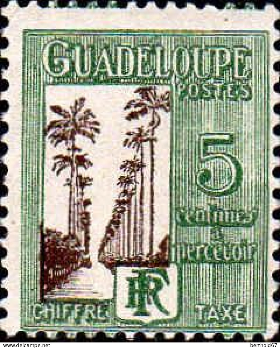 Guadeloupe Taxe N** Yv:27 Mi:27 Allée Dumanoir Capesterre (G.trop.) - Postage Due