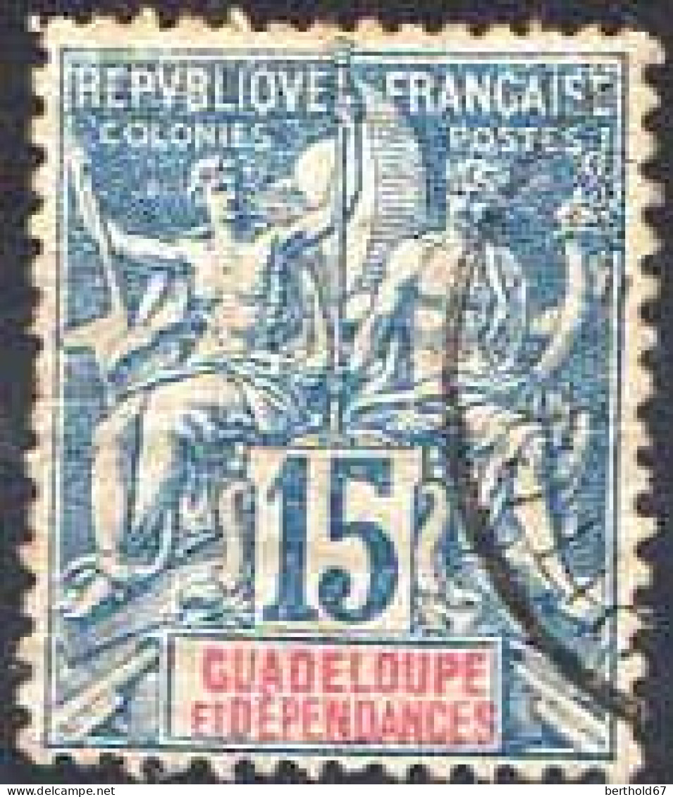 Guadeloupe Poste Obl Yv: 32 Mi:32 Groupe Allégorique Mouchon (Beau Cachet Rond) - Used Stamps