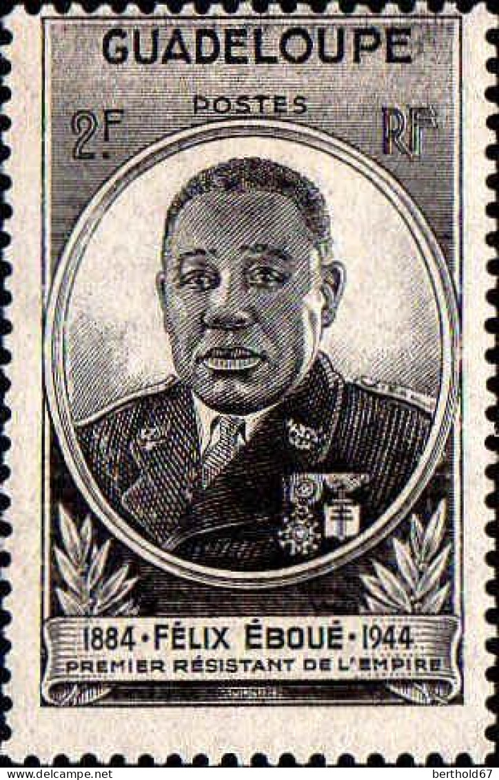 Guadeloupe Poste N** Yv:176 Mi:184 Félix Eboué (Impres.au Dos) - Neufs