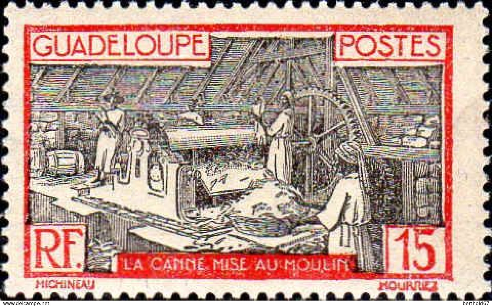 Guadeloupe Poste N** Yv:104 Mi:101 La Canne Mise Au Moulin (G.trop.) - Neufs