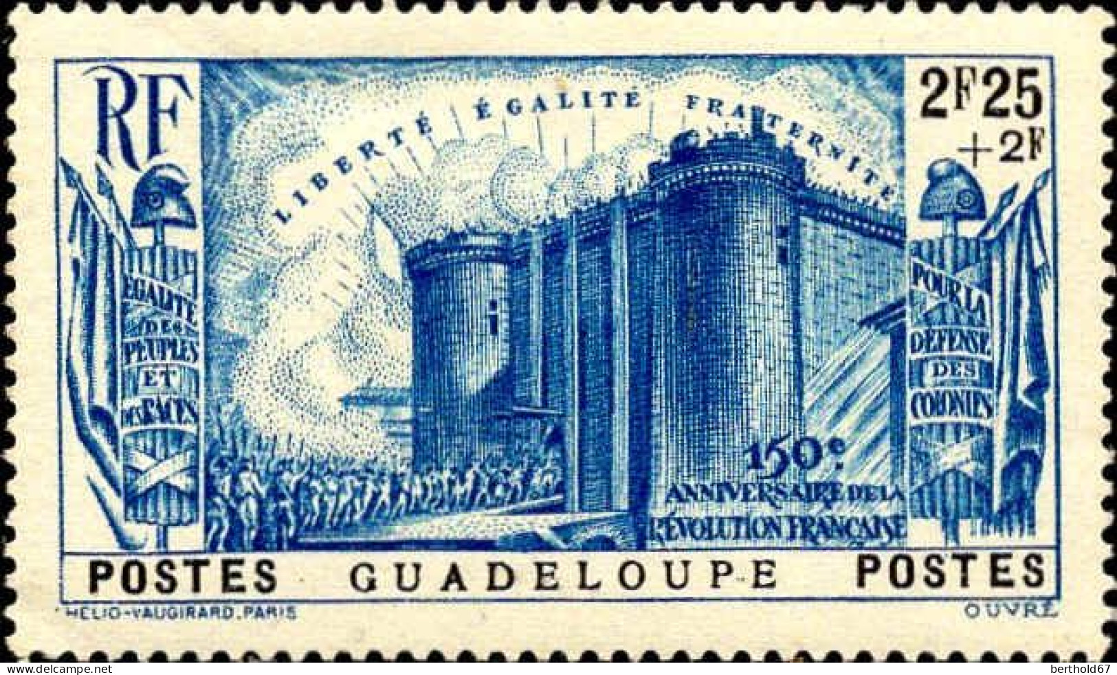 Guadeloupe Poste N** Yv:146 Mi:151 Prise De La Bastille Quelques Points De Rouille - Neufs