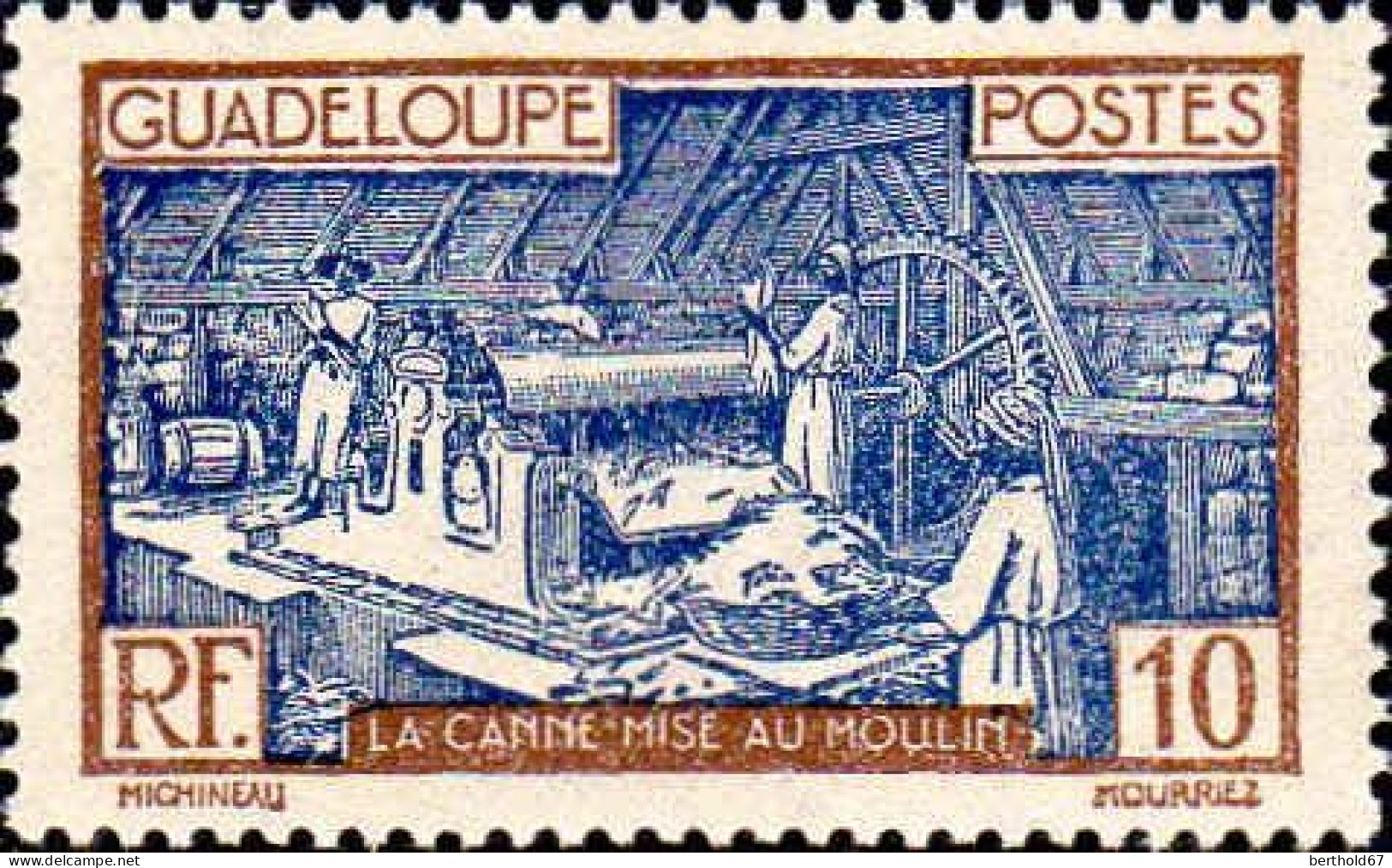Guadeloupe Poste N* Yv:103 Mi:100 La Canne Mise Au Moulin (avec Charnière) - Neufs