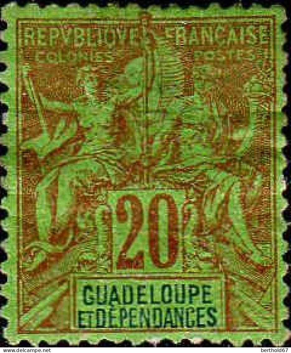 Guadeloupe Poste N* Yv: 33 Mi:33 Groupe Allégorique Mouchon (défaut Gomme) - Unused Stamps