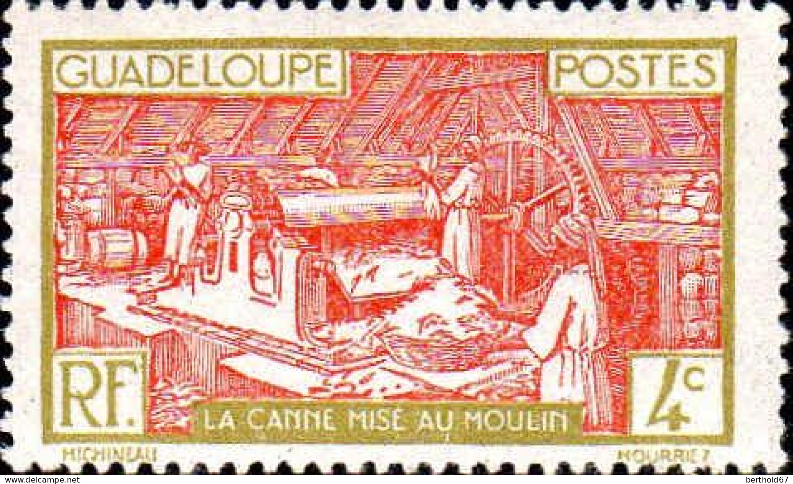 Guadeloupe Poste N* Yv:101 Mi:98 La Canne Mise Au Moulin (avec Charnière) - Neufs